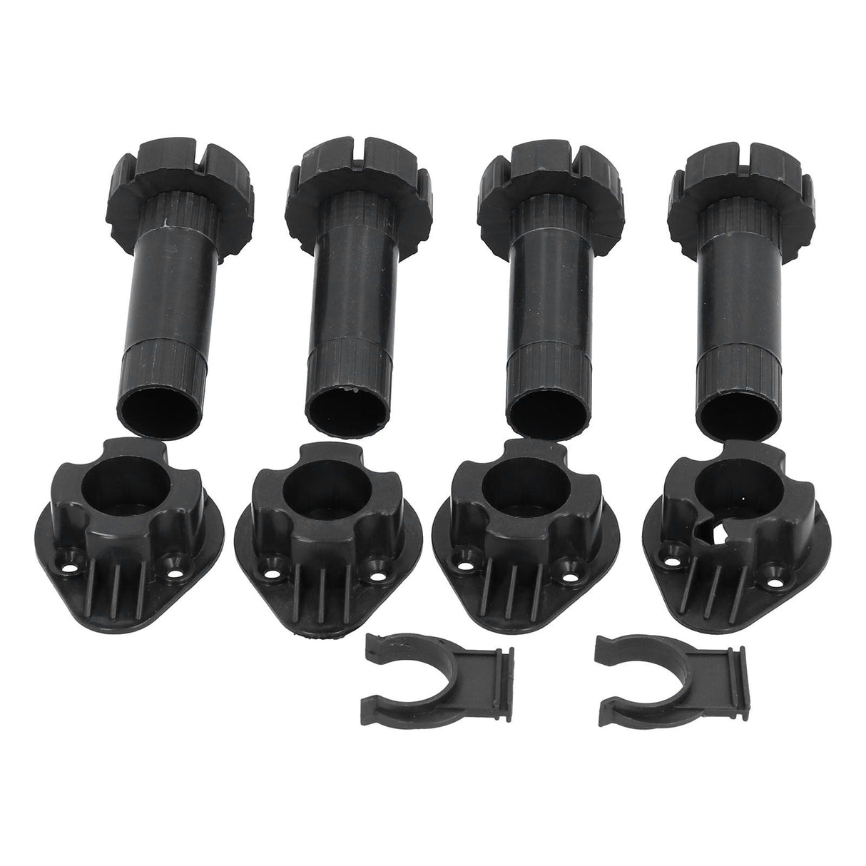 4Set Adjustable Cabinet Feet ABS Support Leg for Cupboard Closet Furnitures Black