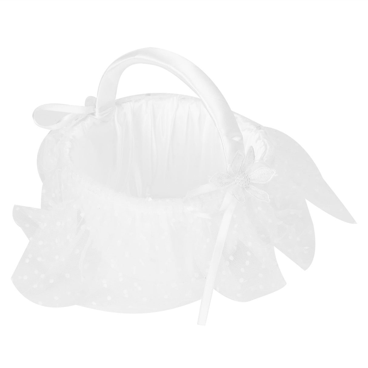 Flower Lace Basket White Romantic Flower Basket Candies Container Wedding Ceremony Decoration5709 Flower Basket L