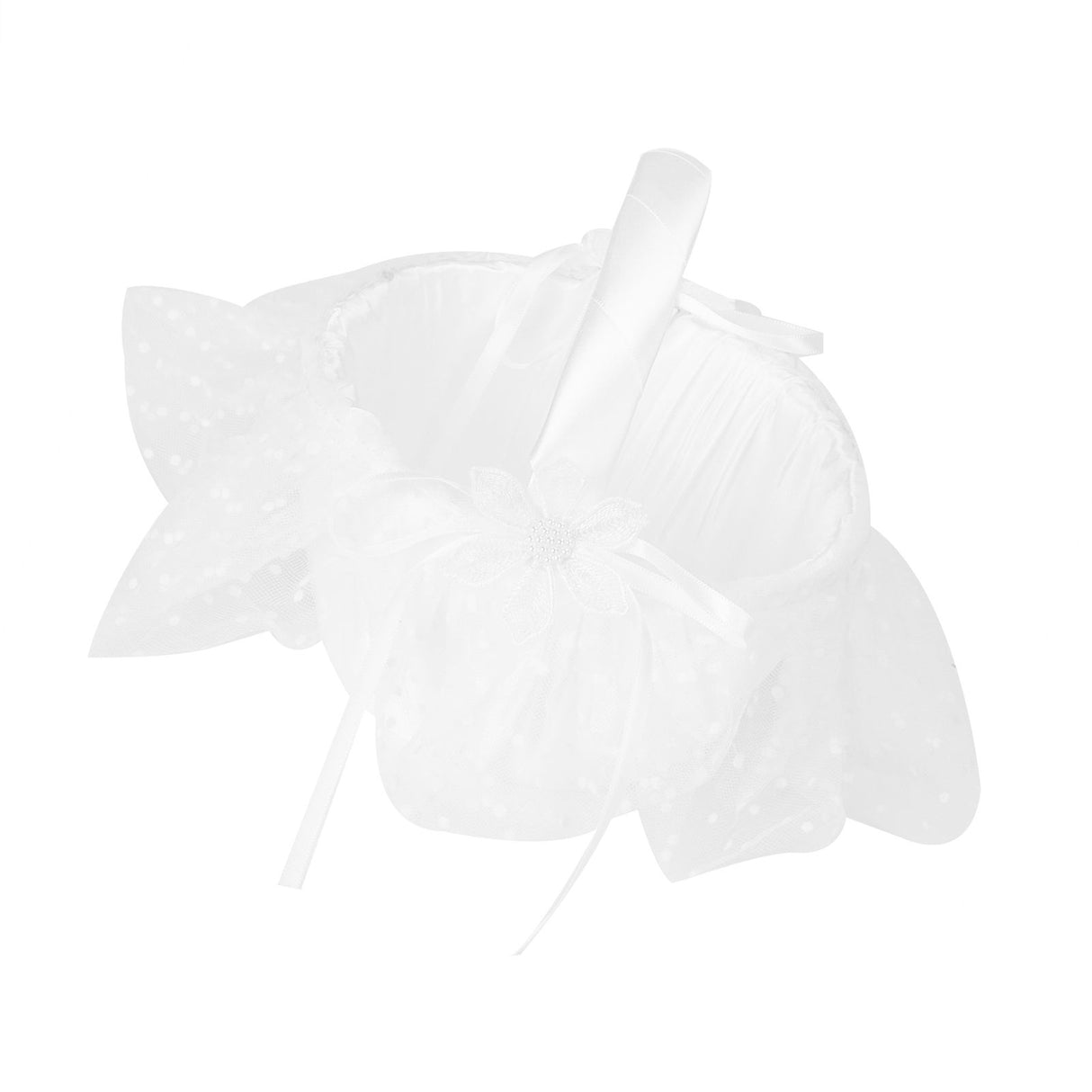 Flower Lace Basket White Romantic Flower Basket Candies Container Wedding Ceremony Decoration5709 Flower Basket L
