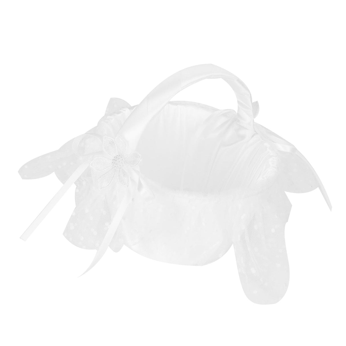 Flower Lace Basket White Romantic Flower Basket Candies Container Wedding Ceremony Decoration5709 Flower Basket L