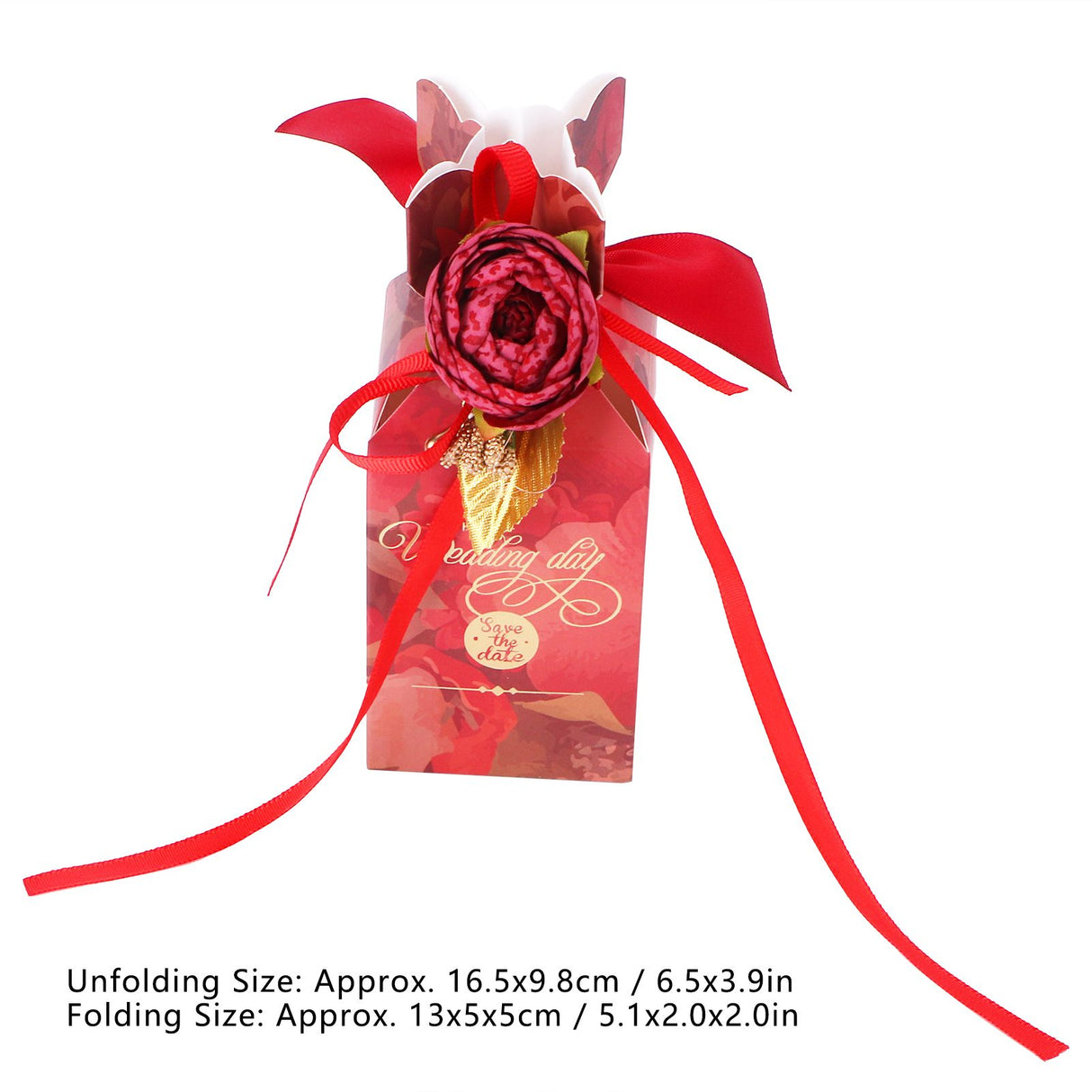 10 Set Candy Boxes Wedding Birthday Party Favor Gift Box with Ribbons DecorationRetro Flower Pattern
