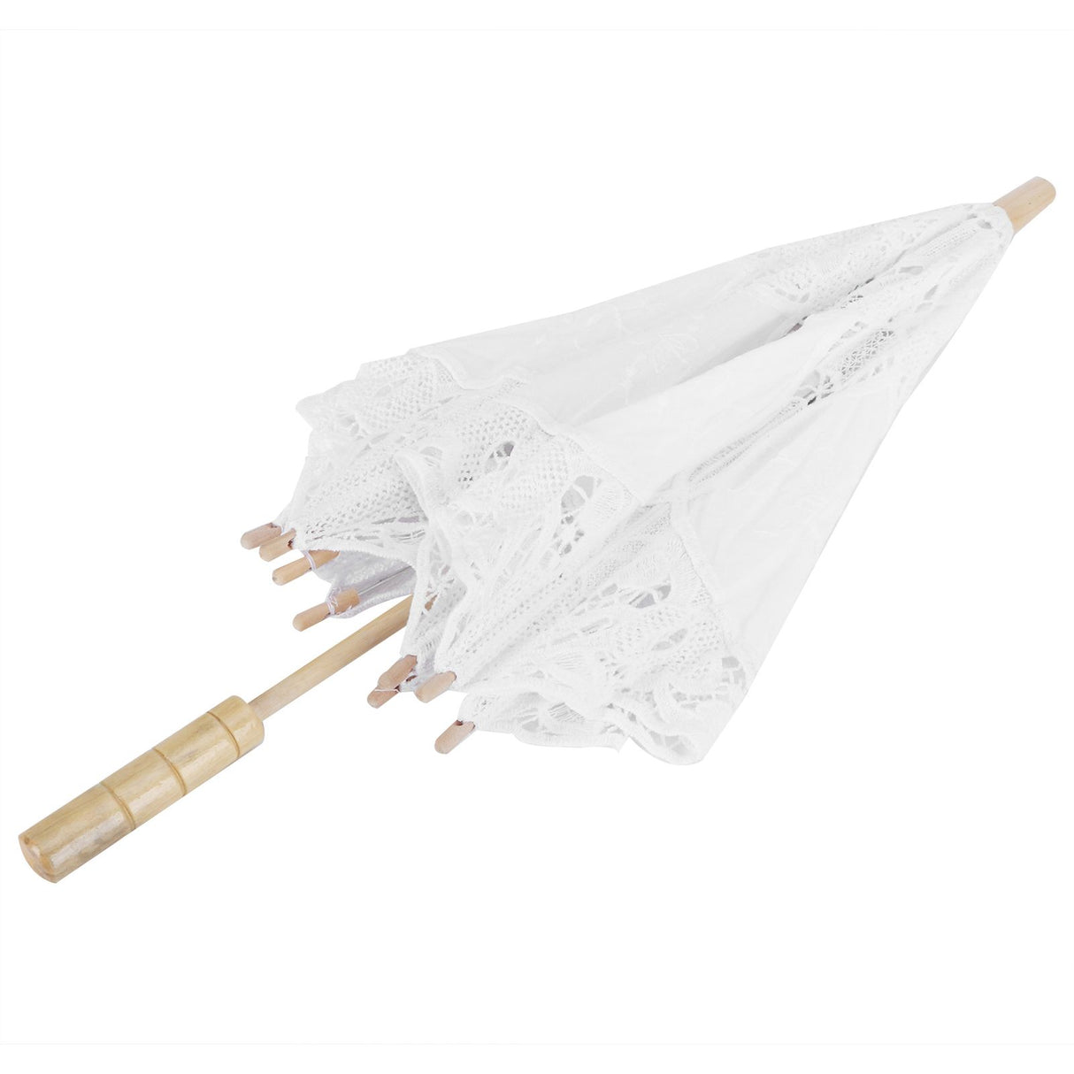 Lace Umbrella Wedding Bridal Parasol Umbrella for Photography Props Wedding SuppliesL White