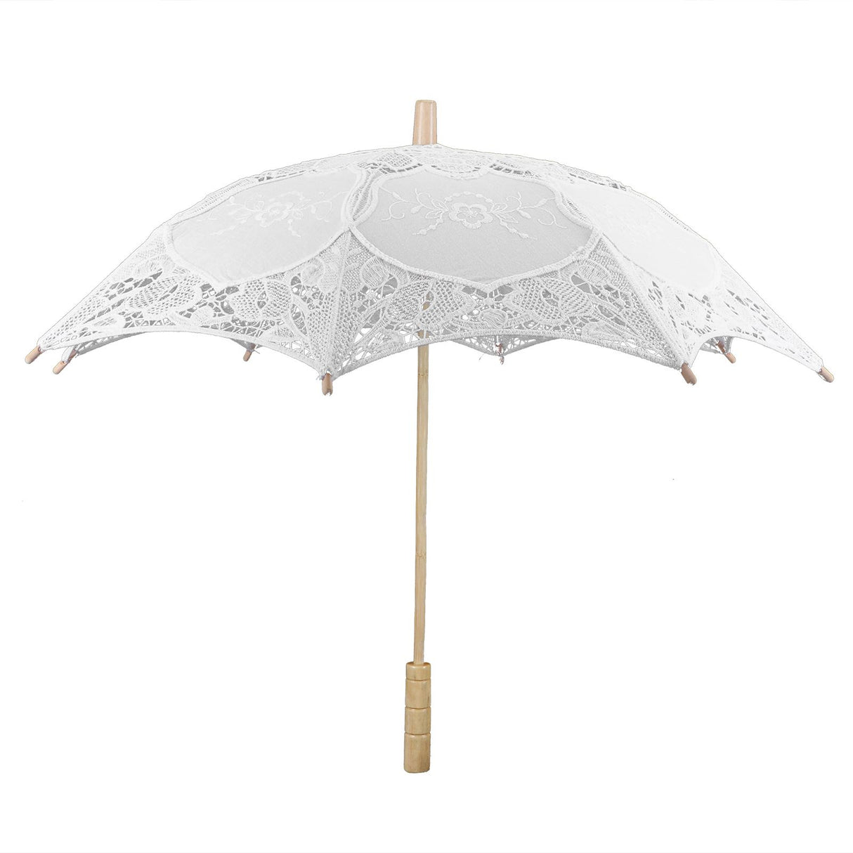 Lace Umbrella Wedding Bridal Parasol Umbrella for Photography Props Wedding SuppliesL White