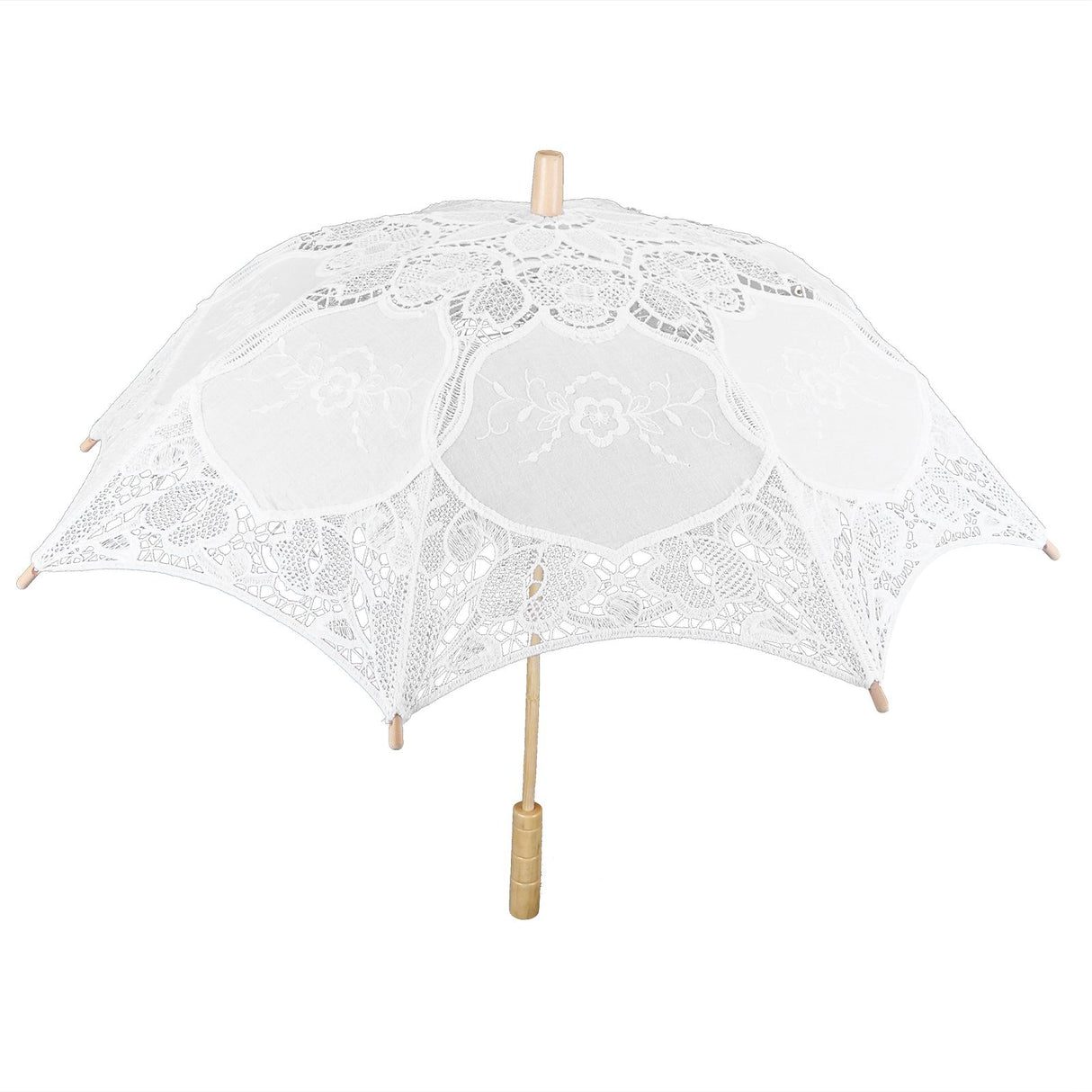 Lace Umbrella Wedding Bridal Parasol Umbrella for Photography Props Wedding SuppliesL White