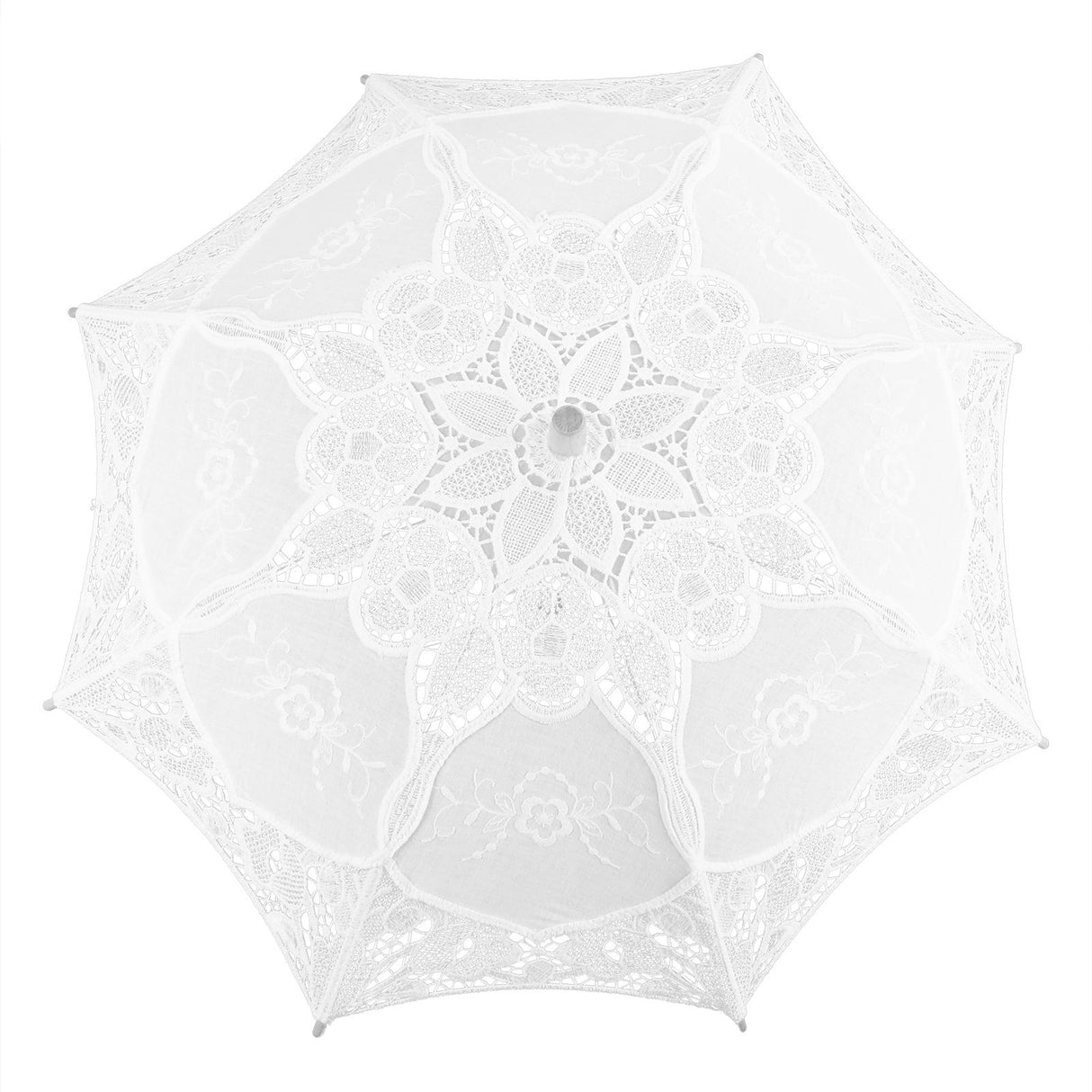 Lace Umbrella Wedding Bridal Parasol Umbrella for Photography Props Wedding SuppliesL White