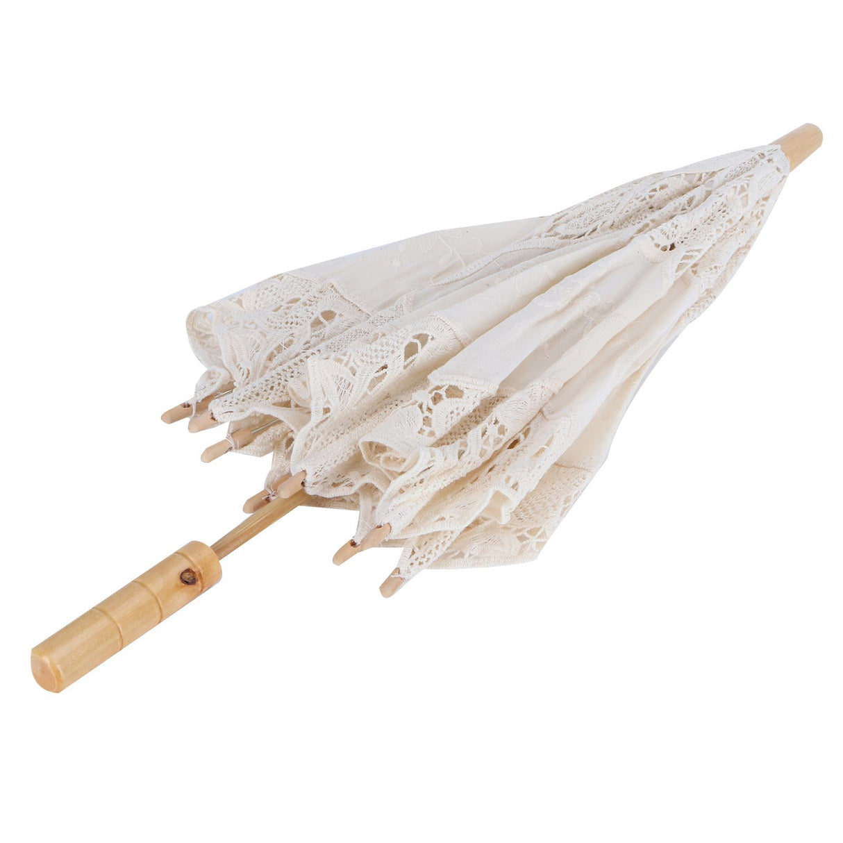 Lace Umbrella Wedding Bridal Parasol Umbrella for Photography Props Wedding SuppliesL Beige