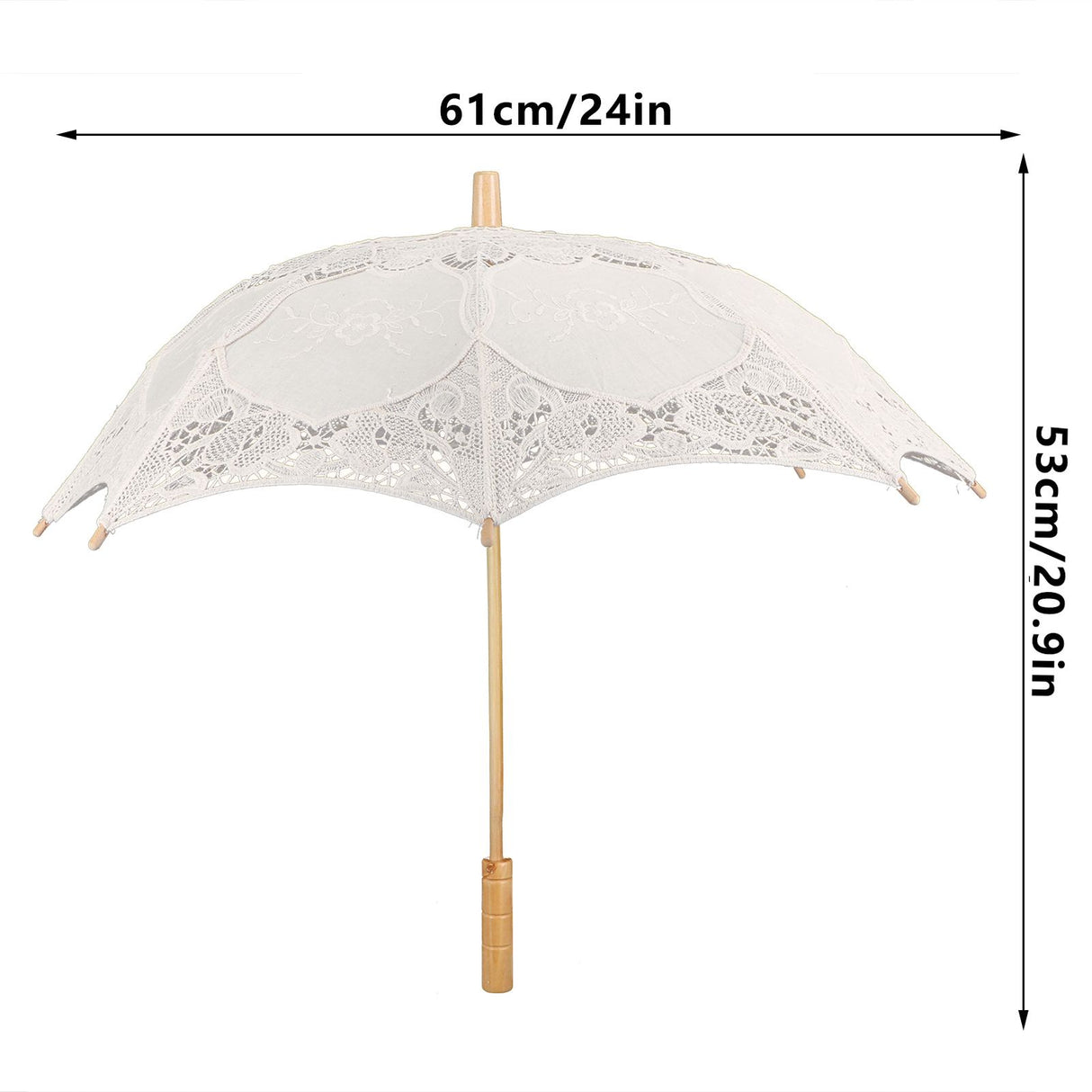 Lace Umbrella Wedding Bridal Parasol Umbrella for Photography Props Wedding SuppliesL Beige