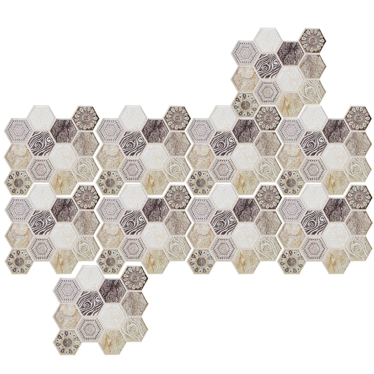 10Pcs Self Adhesive Sticker Background PVC Wall Decal Tile Sticker Home Decoration