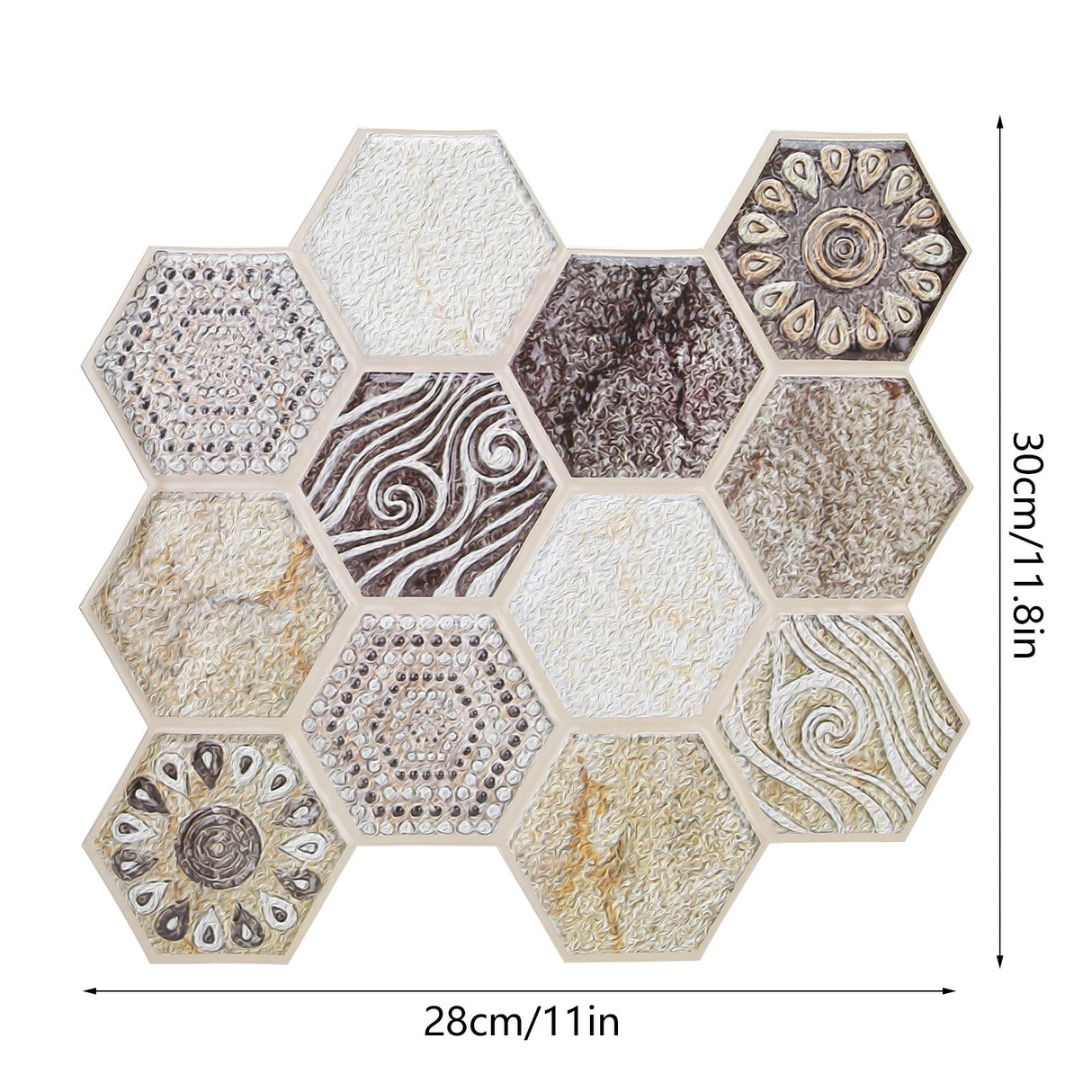 10Pcs Self Adhesive Sticker Background PVC Wall Decal Tile Sticker Home Decoration