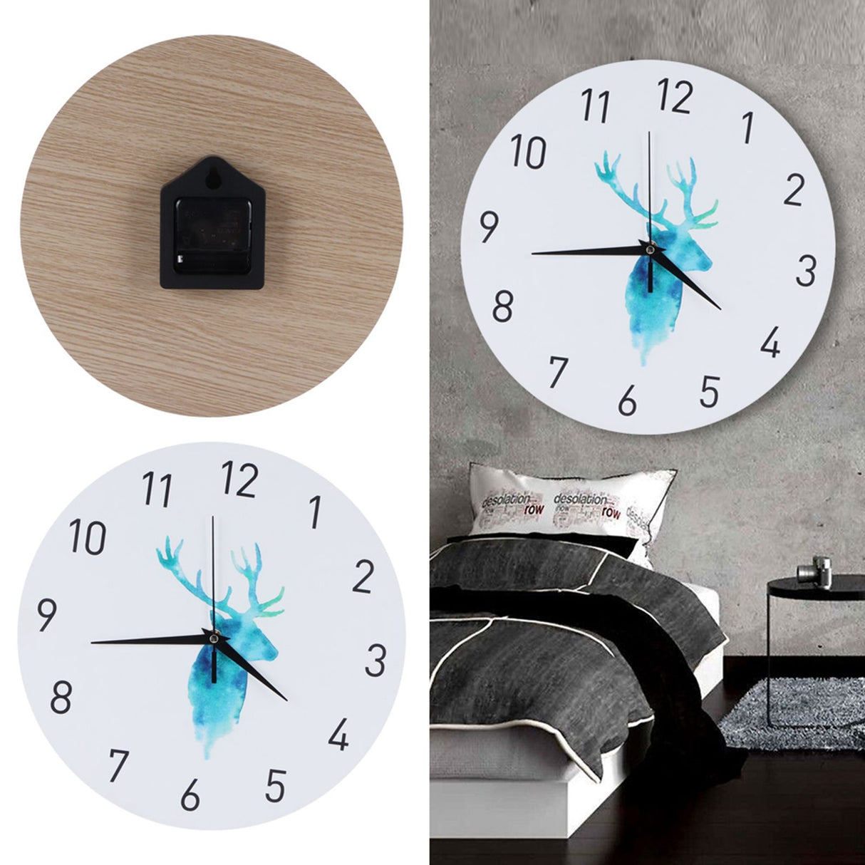 29CM Retro European Style Wall Clock Silent Non Ticking Clock for Living Room Bedroom Decor