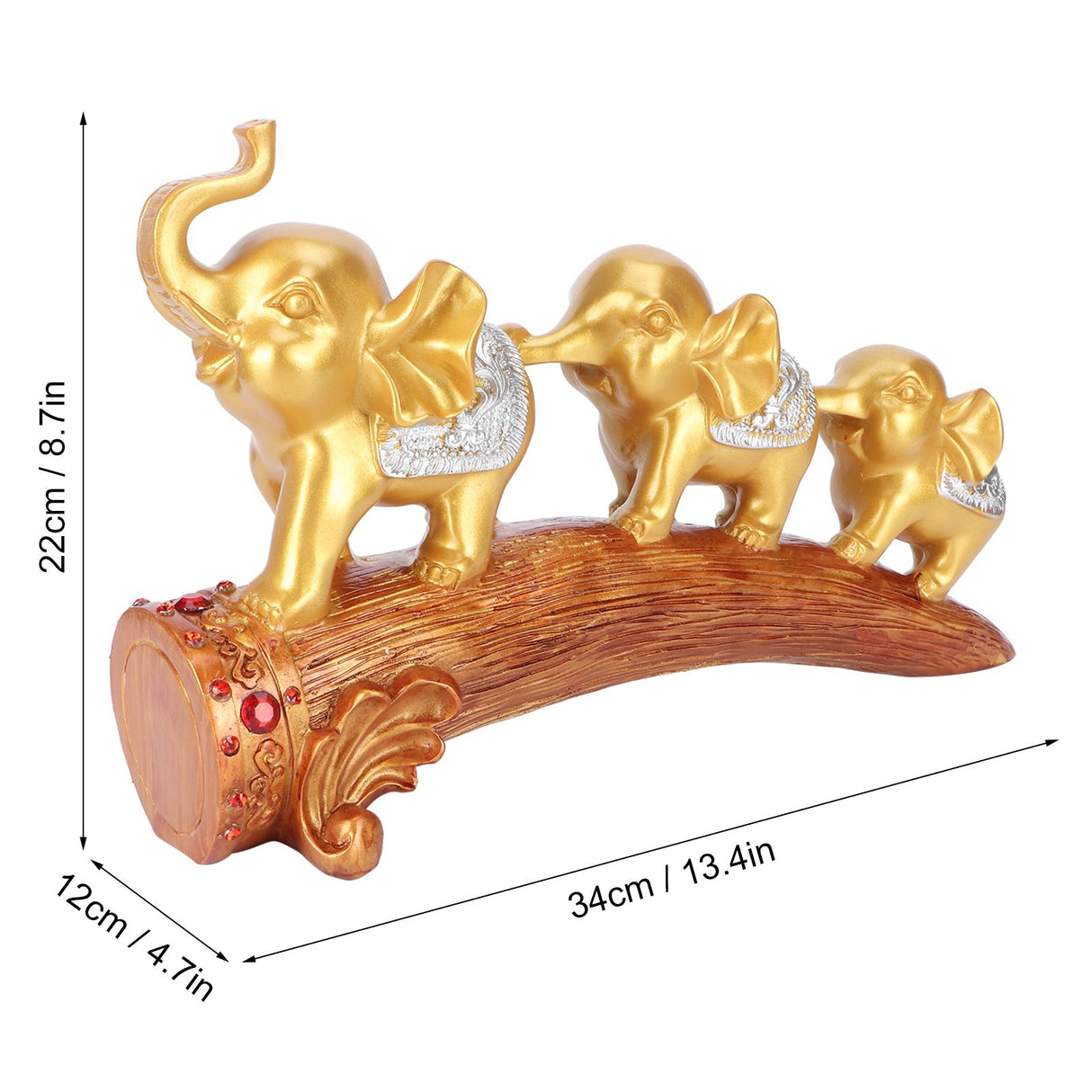 Elephant Statue Sculpture Innovative Synthetic Resin Ornaments Desktop Furnishing Gold
