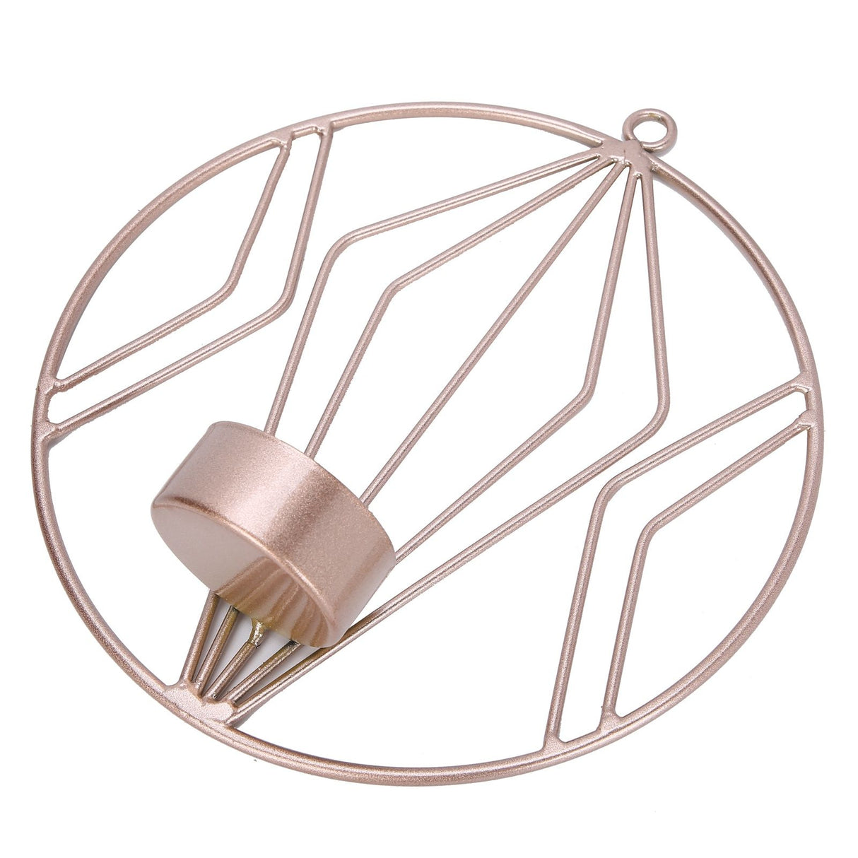 Candle Holder Innovative Geometric Round Wall Mounted Candlestick Ornament Rose Gold