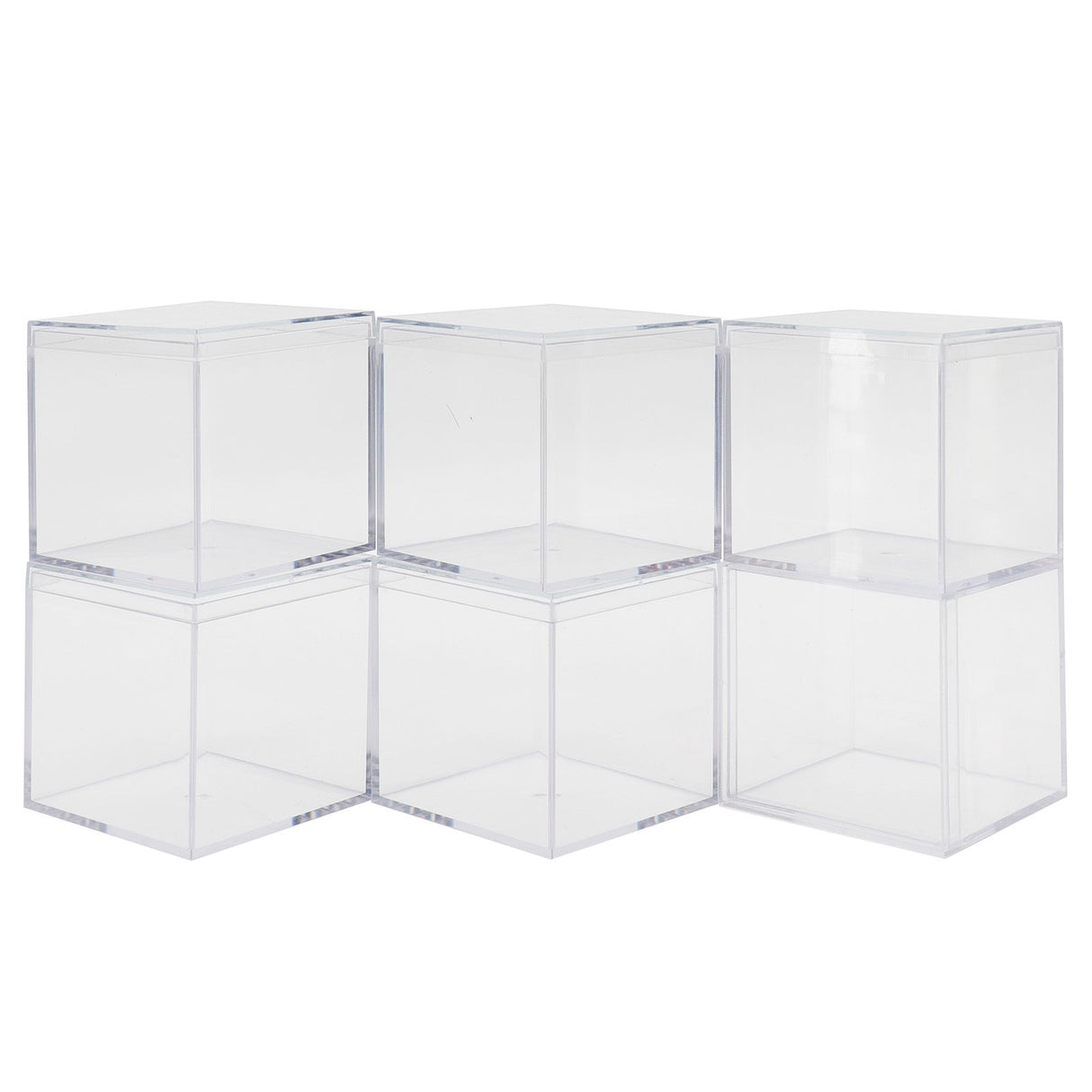 6 Set Plastic Clear Box with Separate Lid Candies Storage Containers Party Gifts Favor