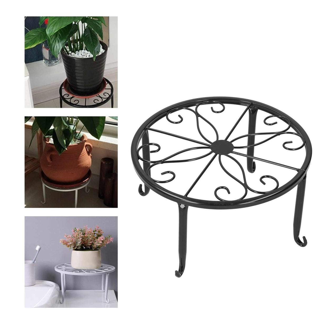 Wrought Iron Plant Stand Flower Pot Holder Stand Indoor Outdoor Display Rack Room Decor