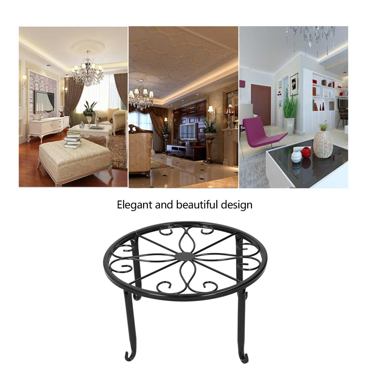 Wrought Iron Plant Stand Flower Pot Holder Stand Indoor Outdoor Display Rack Room Decor