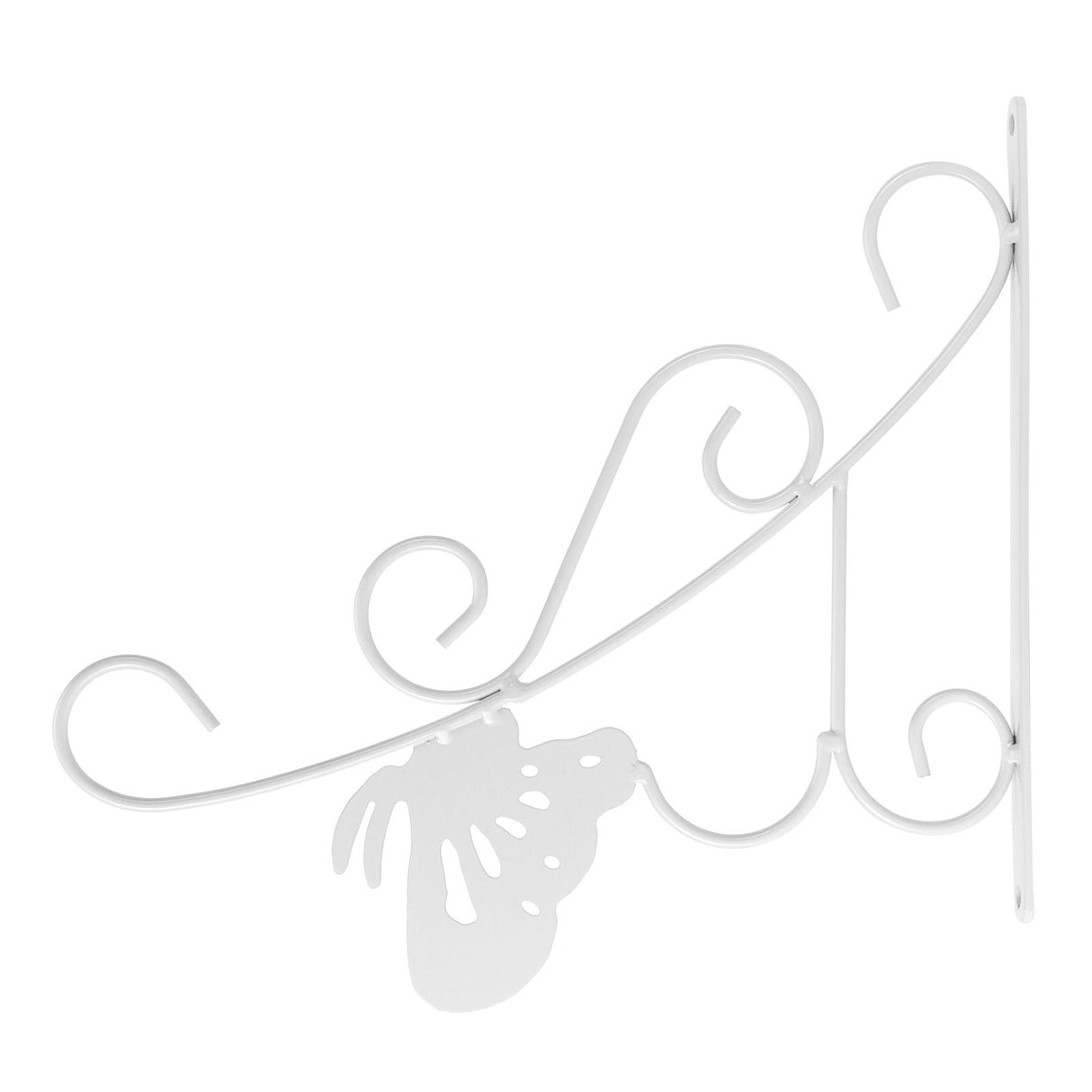 Flower Pot Hanging Hook European Style Wrought Iron Plants Hanger for Garden Patio Balcony White
