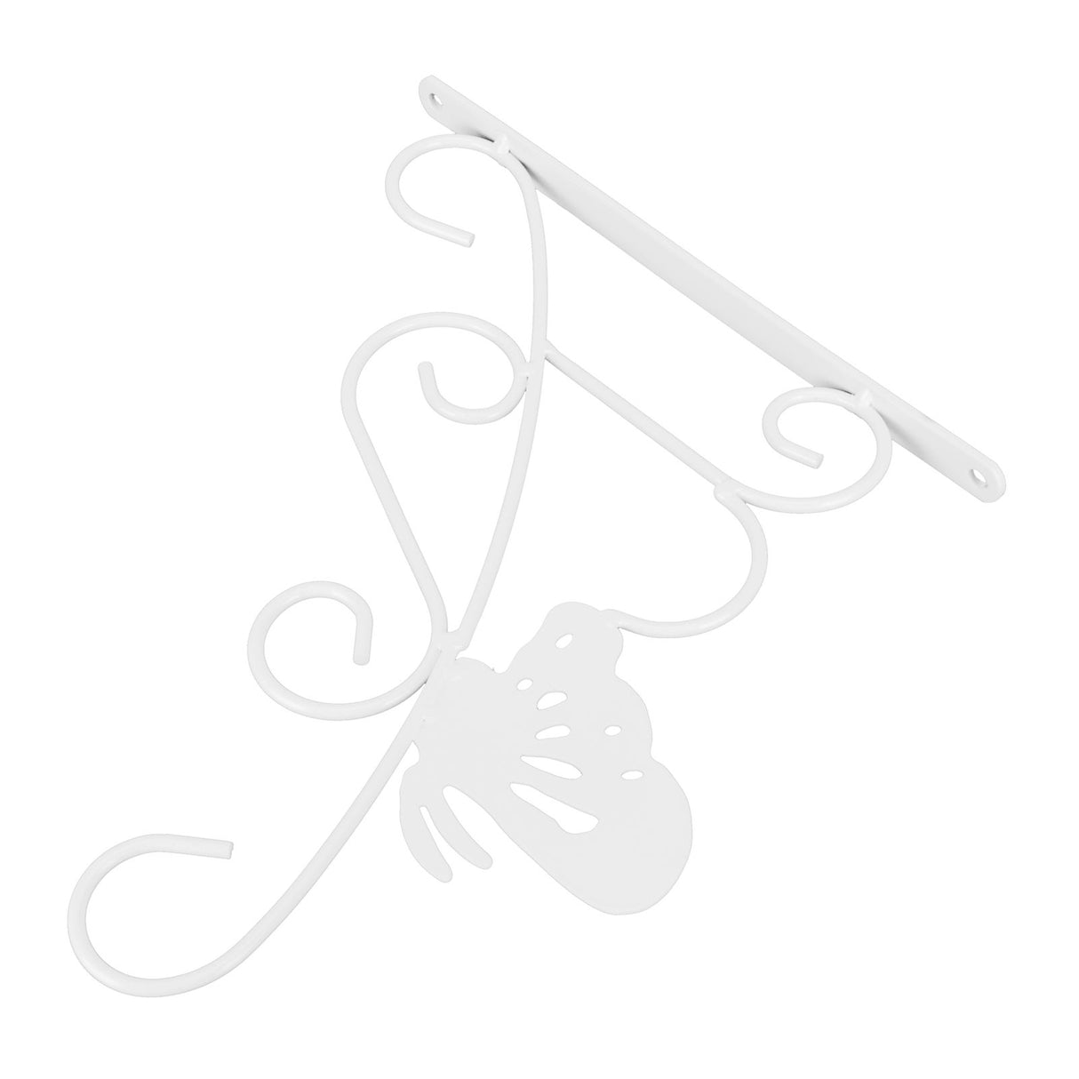 Flower Pot Hanging Hook European Style Wrought Iron Plants Hanger for Garden Patio Balcony White
