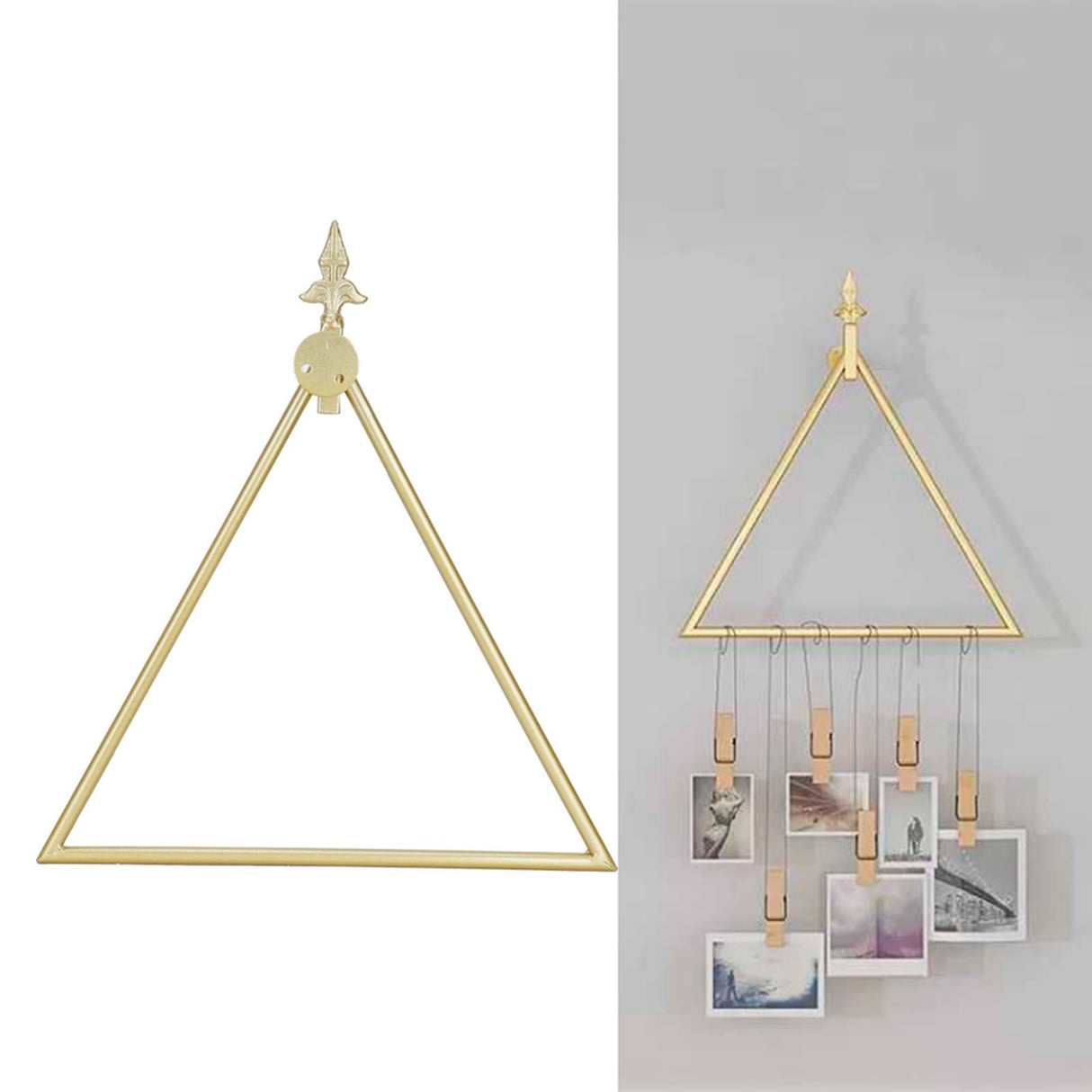 Wall Towel Rack Nordic Style Innovative Triangular Towel Holder Decoration for Bathroom Gold