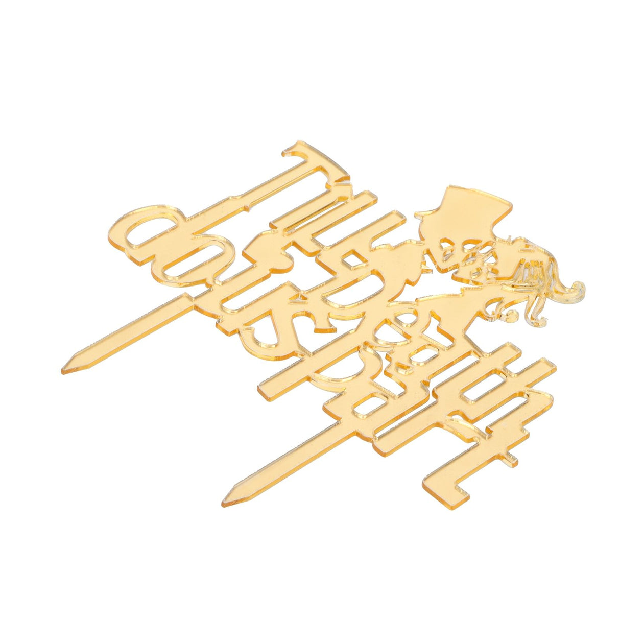 Acrylic Cake Topper Mirror Surface Insert Sticks for Wedding Party Holiday Cake Decoration