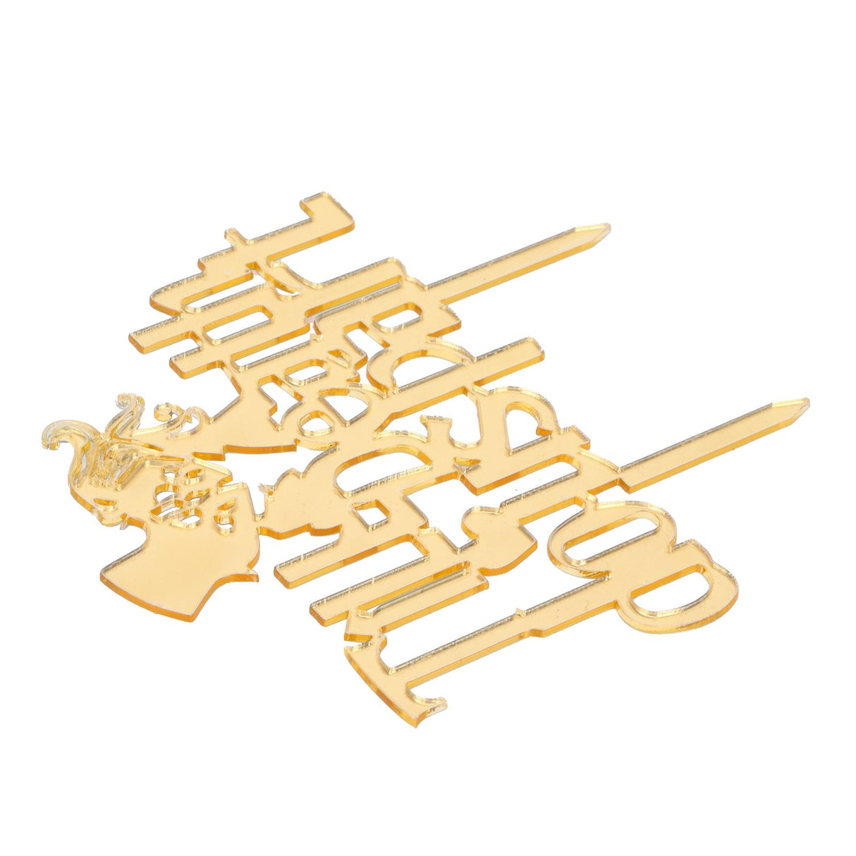 Acrylic Cake Topper Mirror Surface Insert Sticks for Wedding Party Holiday Cake Decoration