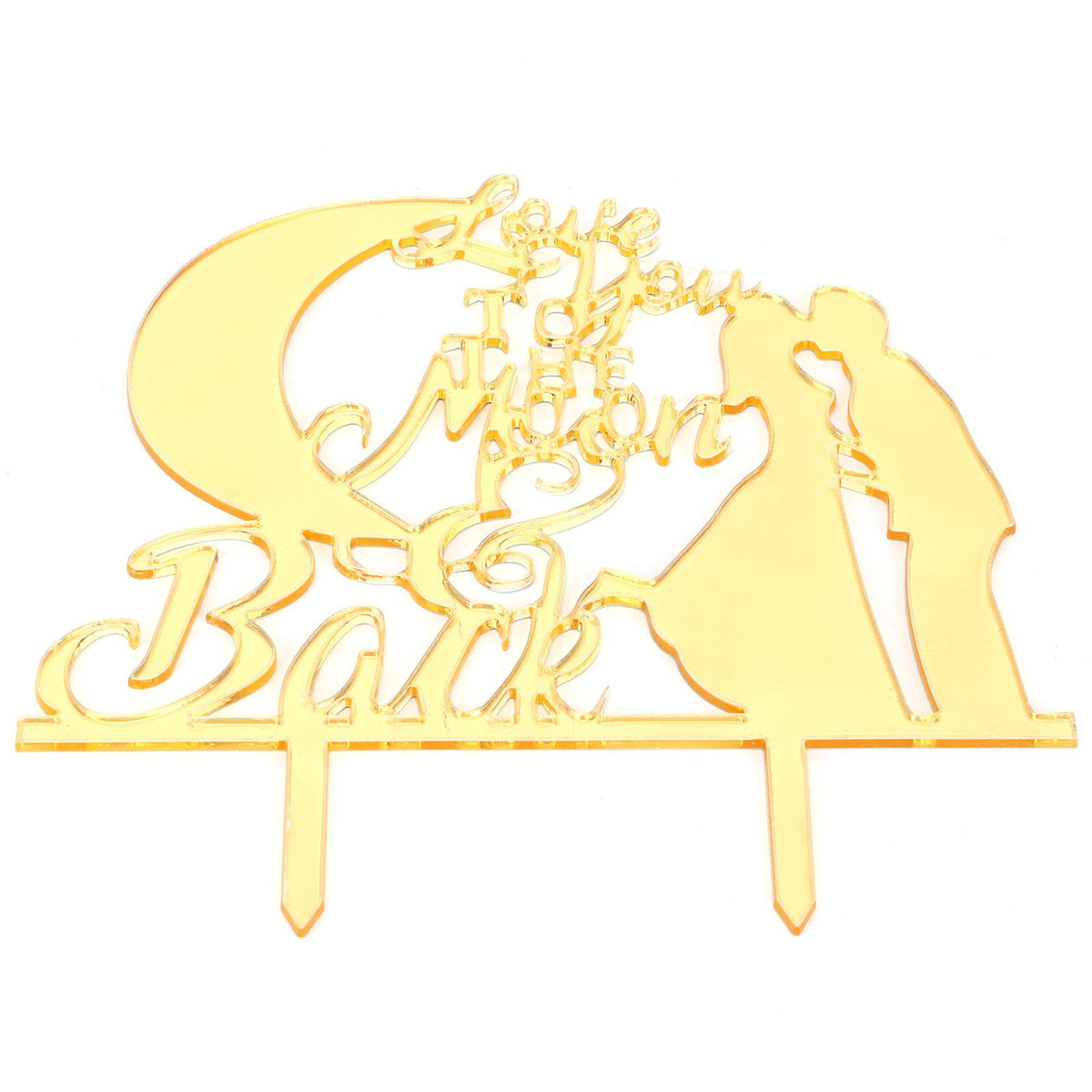 Cake Insert Gold Mirror Surface Cake Topper for Wedding Party Holiday Decoration