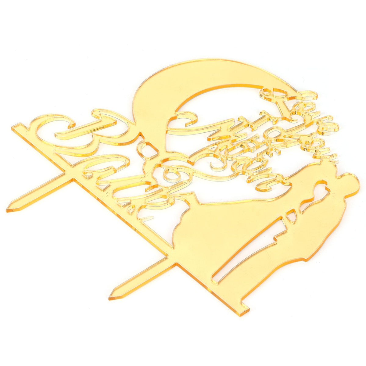 Cake Insert Gold Mirror Surface Cake Topper for Wedding Party Holiday Decoration