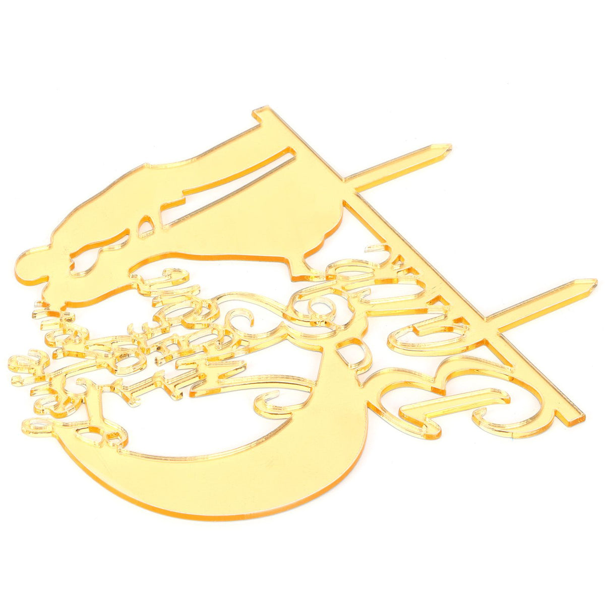 Cake Insert Gold Mirror Surface Cake Topper for Wedding Party Holiday Decoration
