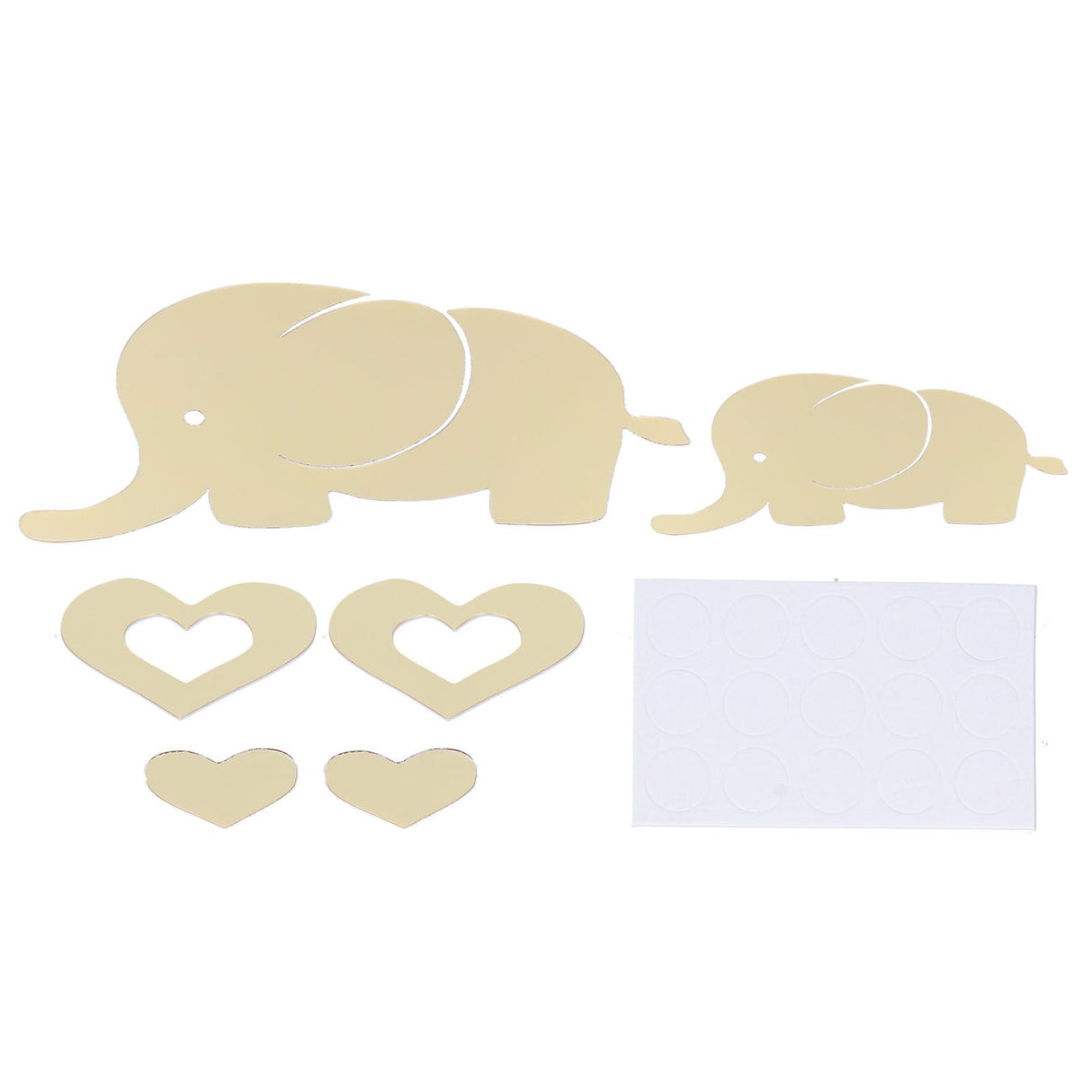 Innovative Cartoon Elephant Shape Beautiful Wall Sticker Room Mirror Wall Paper for DecorationGolden