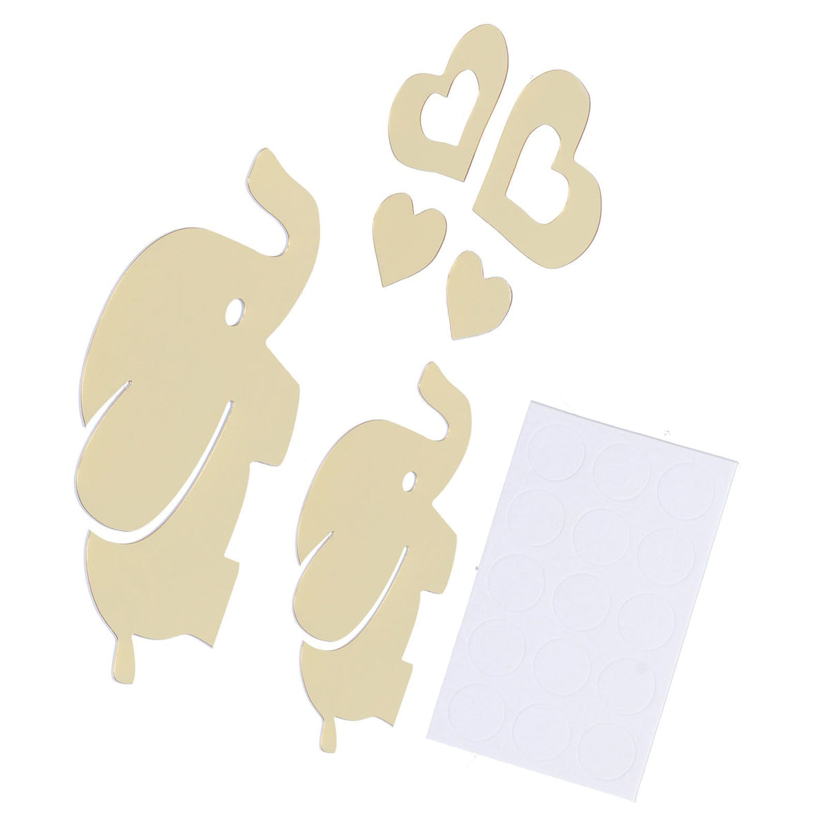 Innovative Cartoon Elephant Shape Beautiful Wall Sticker Room Mirror Wall Paper for DecorationGolden
