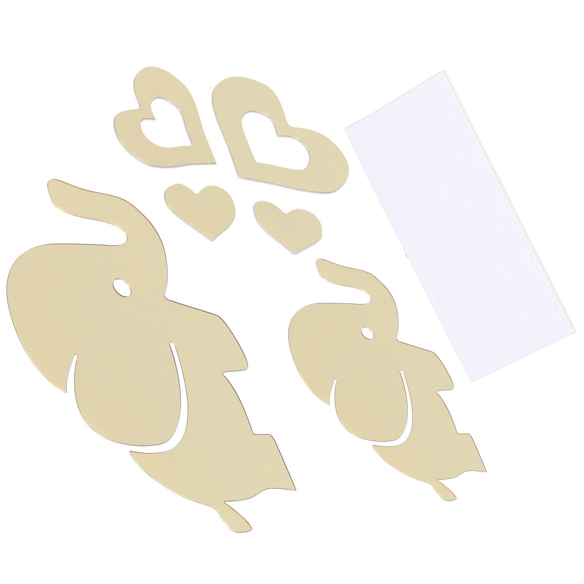 Innovative Cartoon Elephant Shape Beautiful Wall Sticker Room Mirror Wall Paper for DecorationGolden