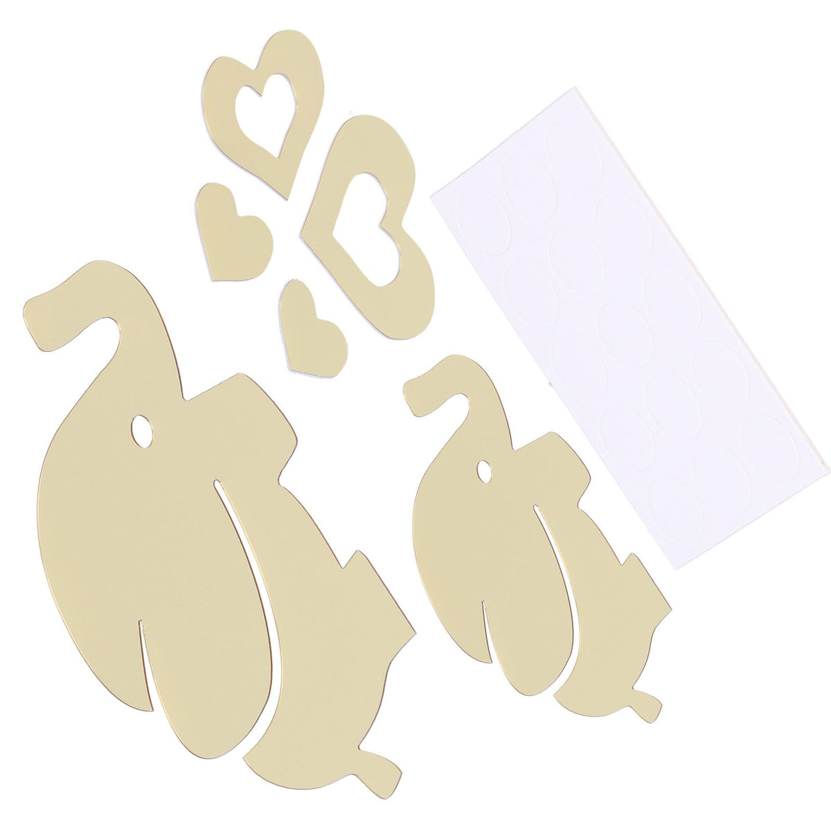 Innovative Cartoon Elephant Shape Beautiful Wall Sticker Room Mirror Wall Paper for DecorationGolden