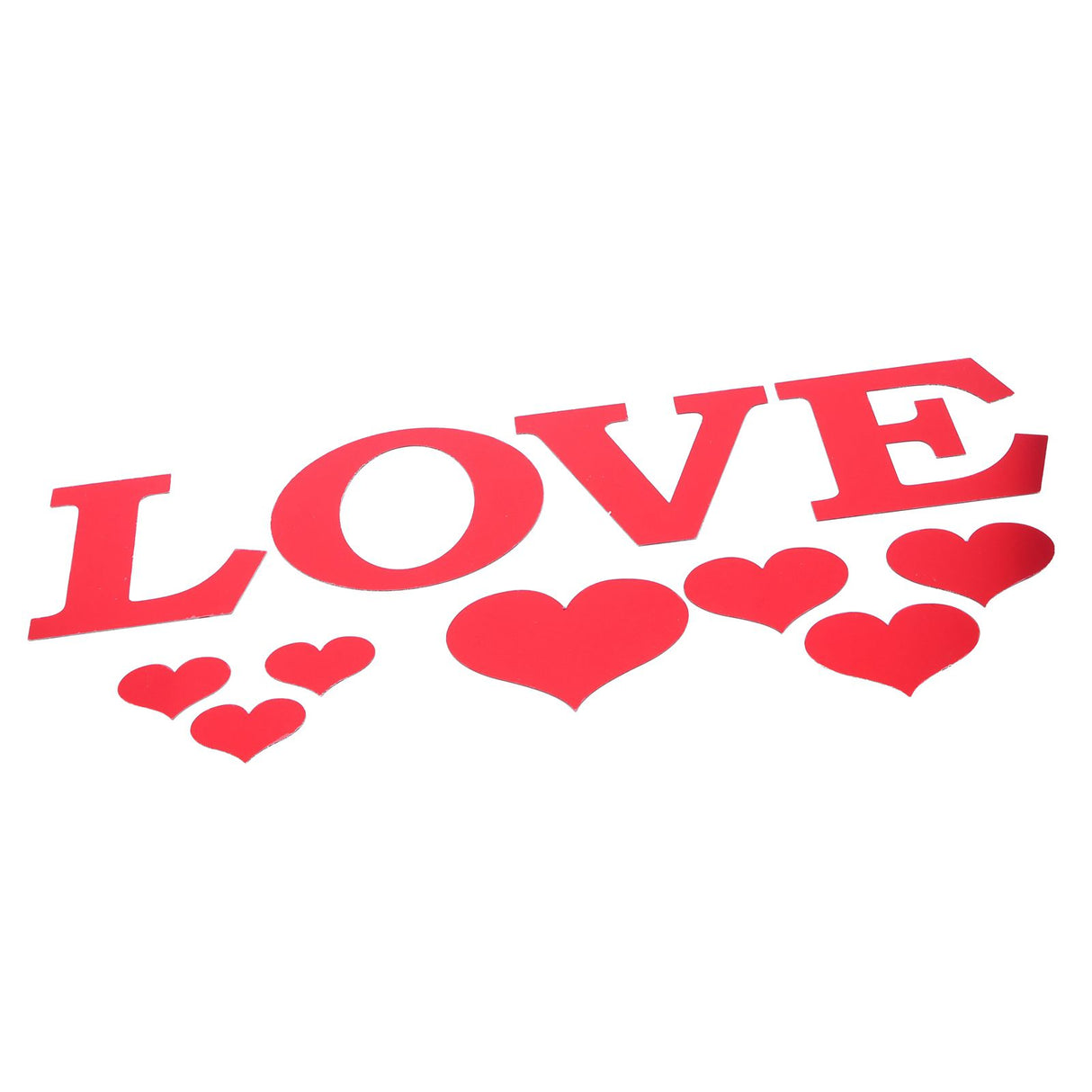 Mirror Wall Stickers Heart Shape DIY Wall Decal for Home Bedroom Living Room DecorRed