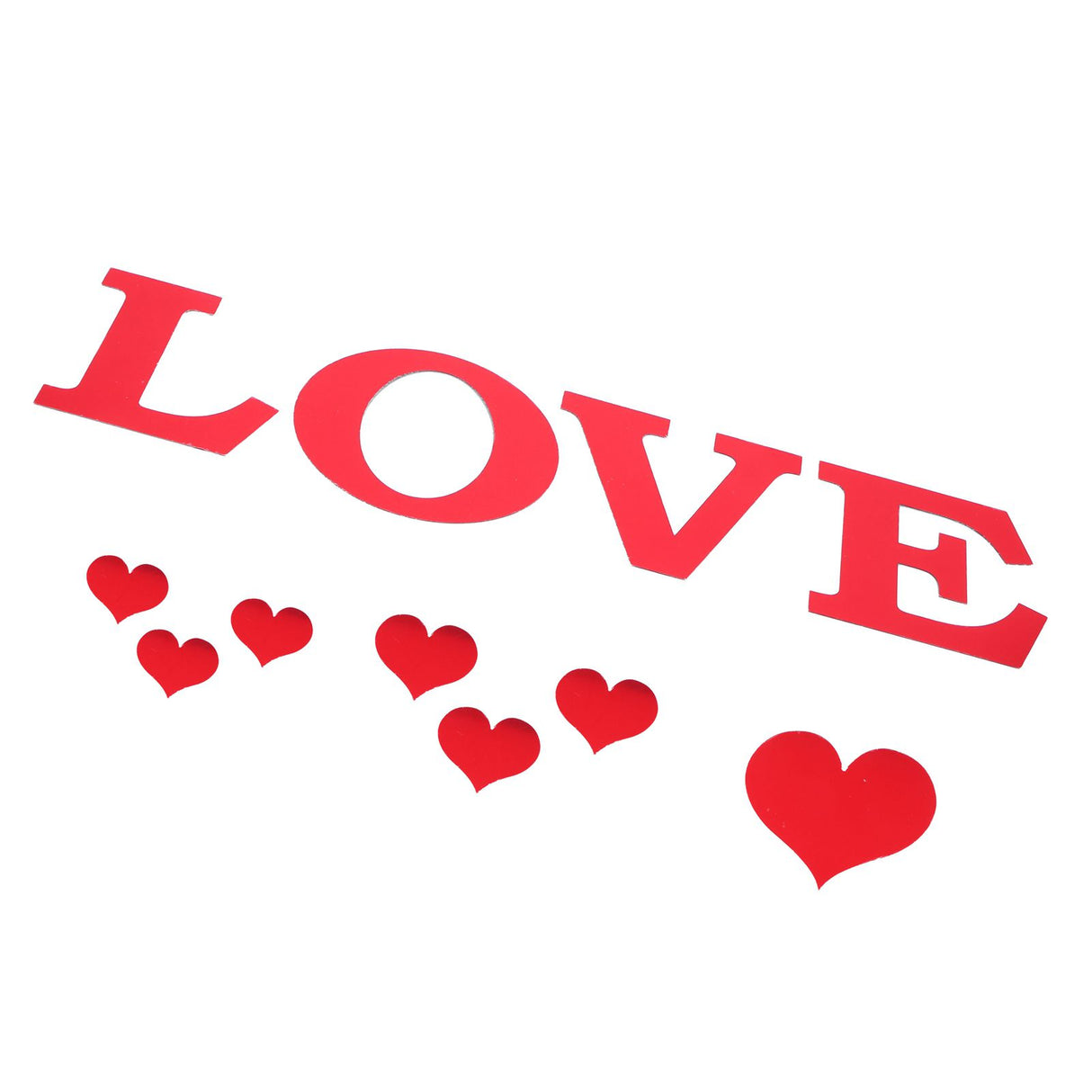 Mirror Wall Stickers Heart Shape DIY Wall Decal for Home Bedroom Living Room DecorRed