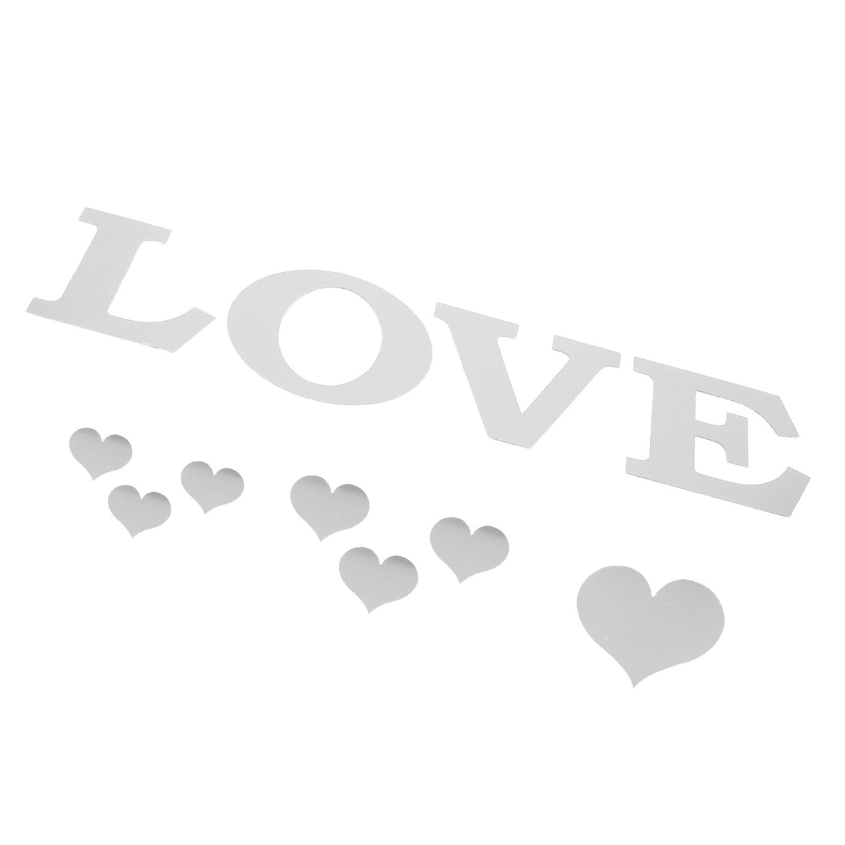 Mirror Wall Stickers Heart Shape DIY Wall Decal for Home Bedroom Living Room DecorSilver