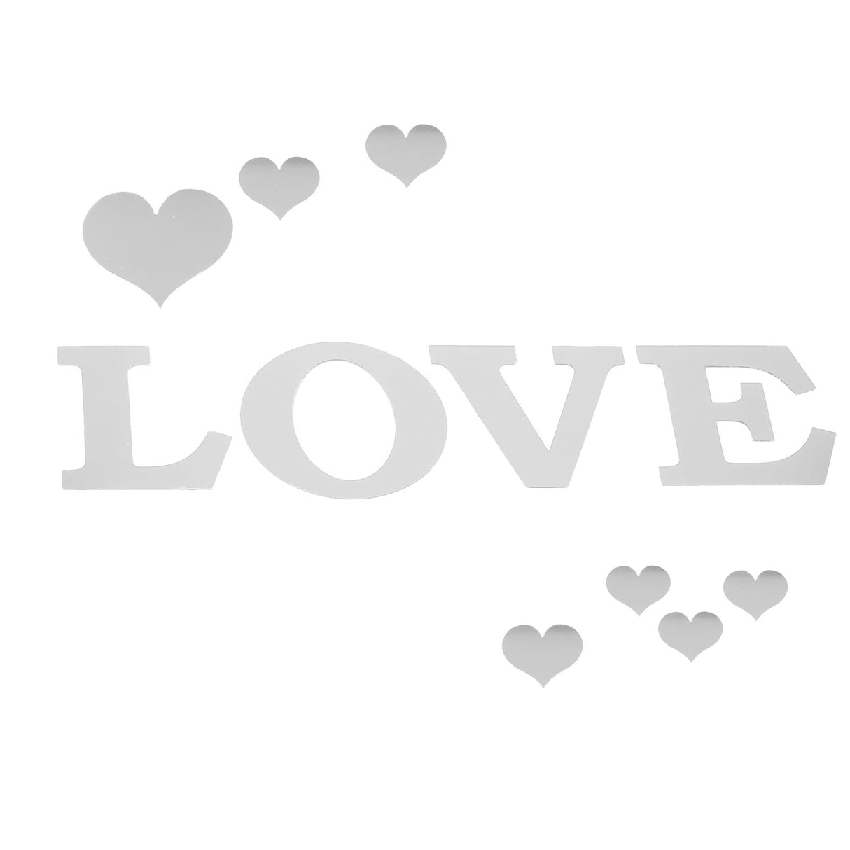 Mirror Wall Stickers Heart Shape DIY Wall Decal for Home Bedroom Living Room DecorSilver