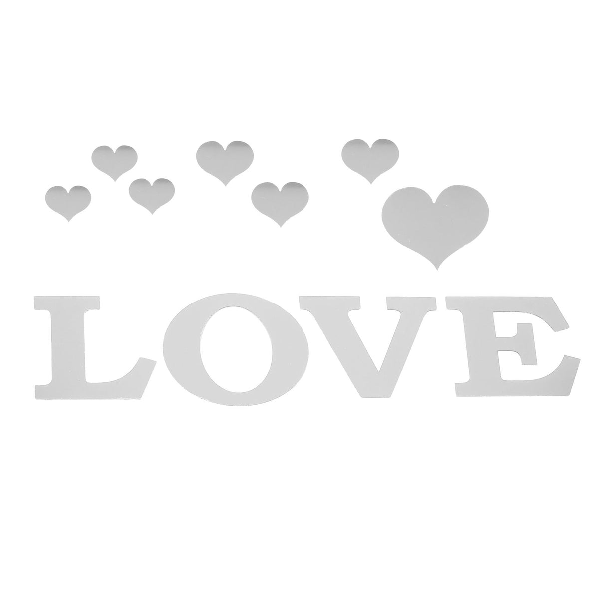 Mirror Wall Stickers Heart Shape DIY Wall Decal for Home Bedroom Living Room DecorSilver