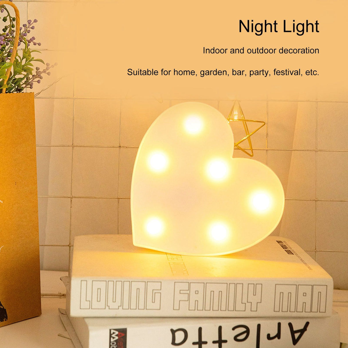Distinctive Heart Shaped Night Light LED Decorative Lamp for Proposal Festival Party