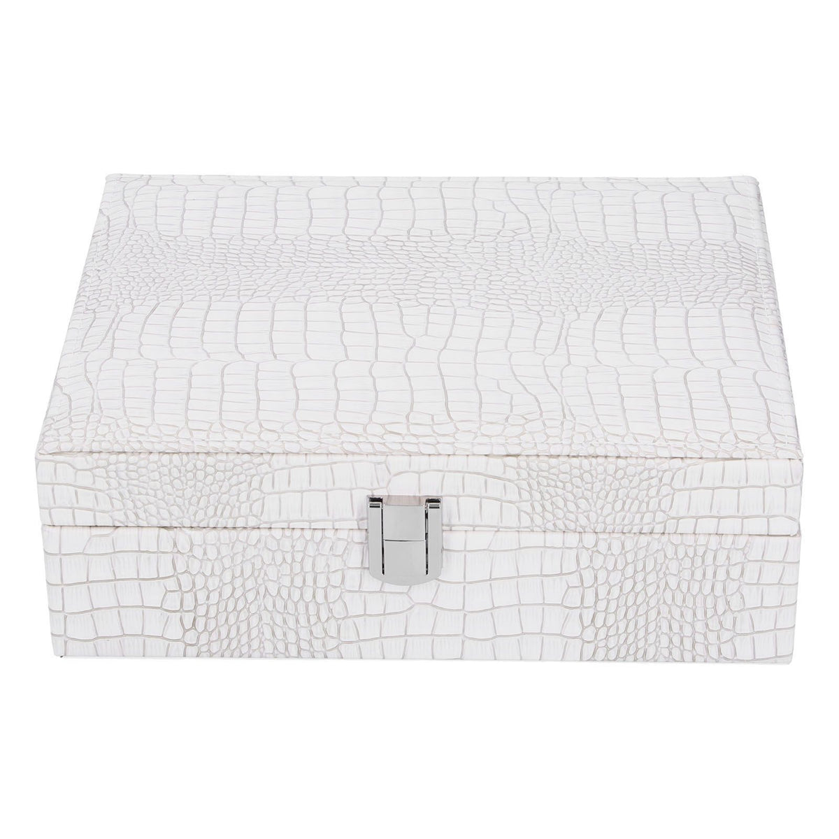 White Artificial Leather Multilayer Jewelry Box Portable Packaging Box for Collecting