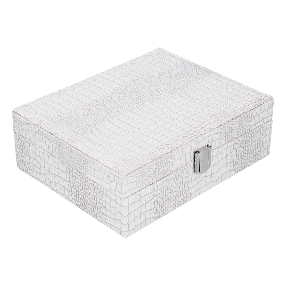 White Artificial Leather Multilayer Jewelry Box Portable Packaging Box for Collecting