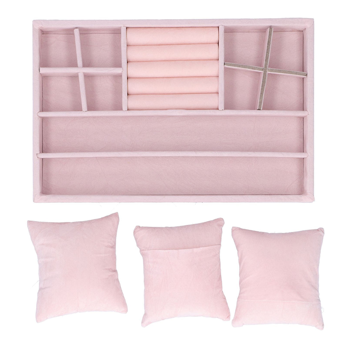 Pink Artificial Leather Jewelry Box Watch Jewelry Packaging Container Holder for Girls