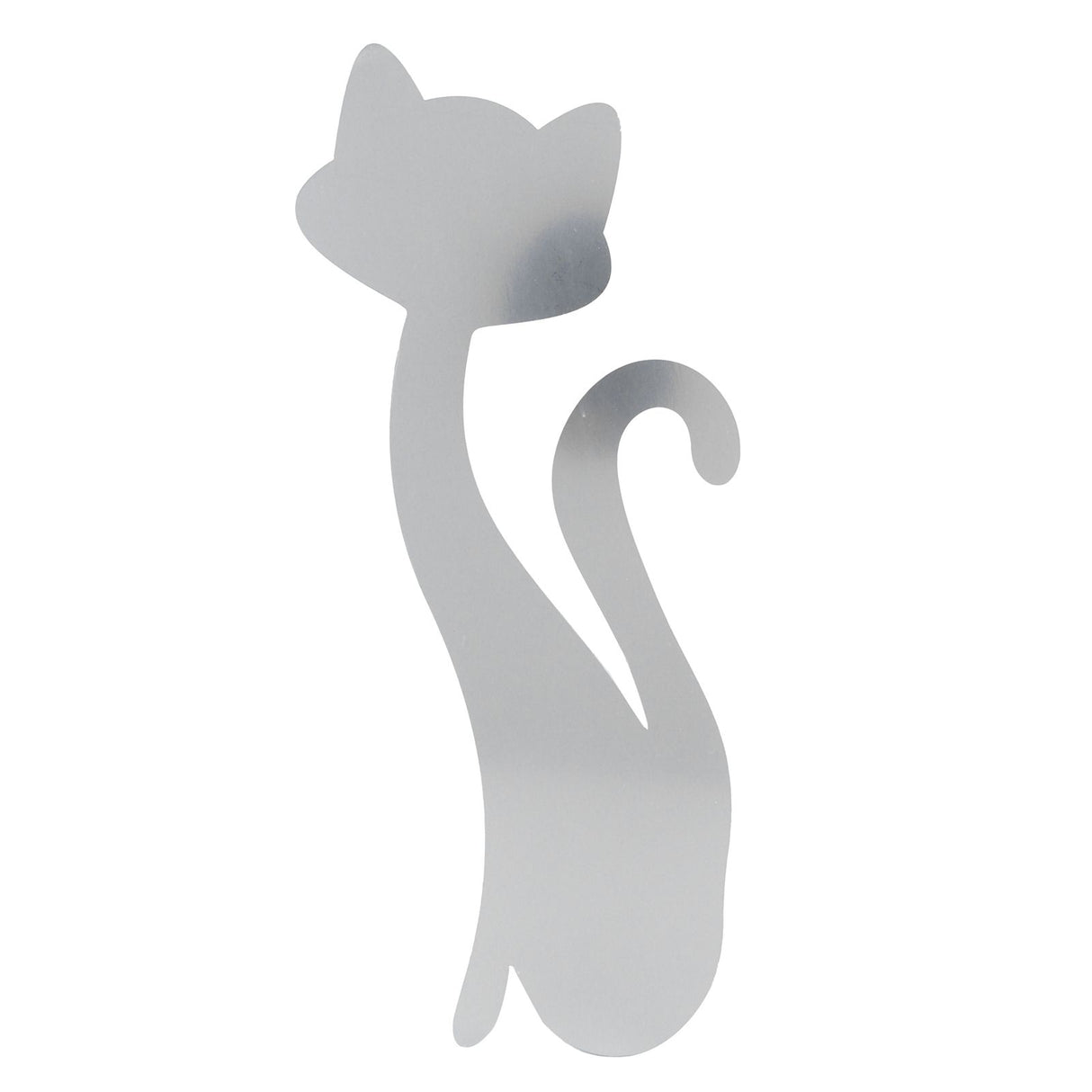 Cat Shape Mirror Wall Stickers Home Living Room Bedroom DIY Wall Art DecorationsSilver