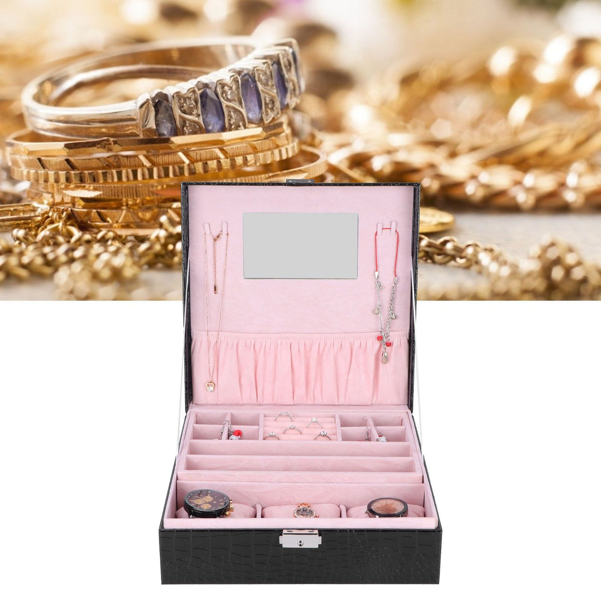 Jewelry Box Earrings Jewelry Display Case Bracelet Watch Organizer Wedding Gifts
