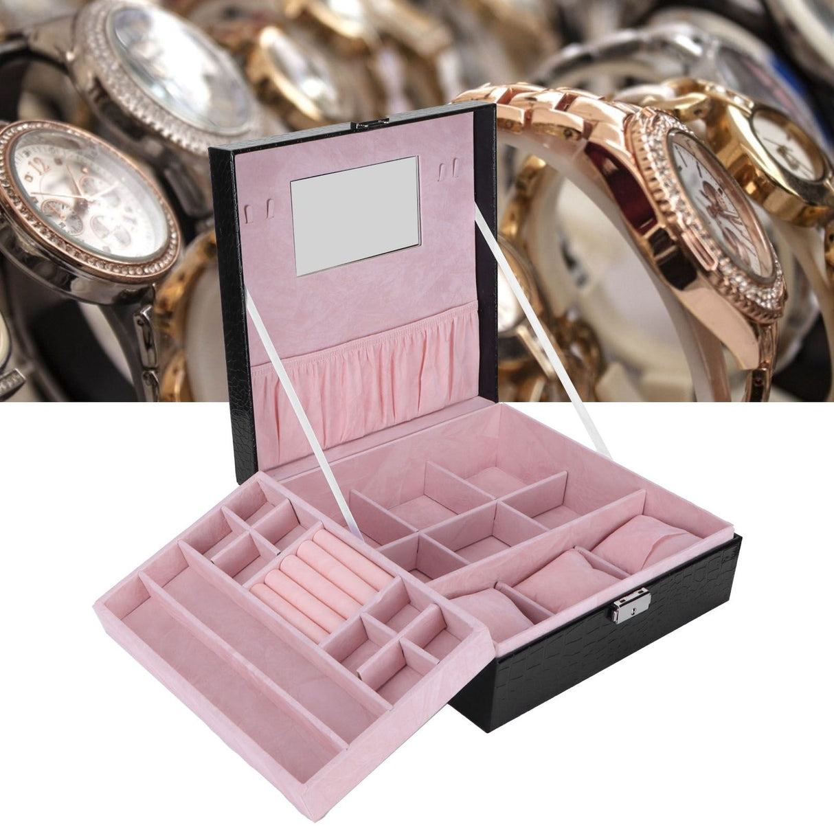 Jewelry Box Earrings Jewelry Display Case Bracelet Watch Organizer Wedding Gifts