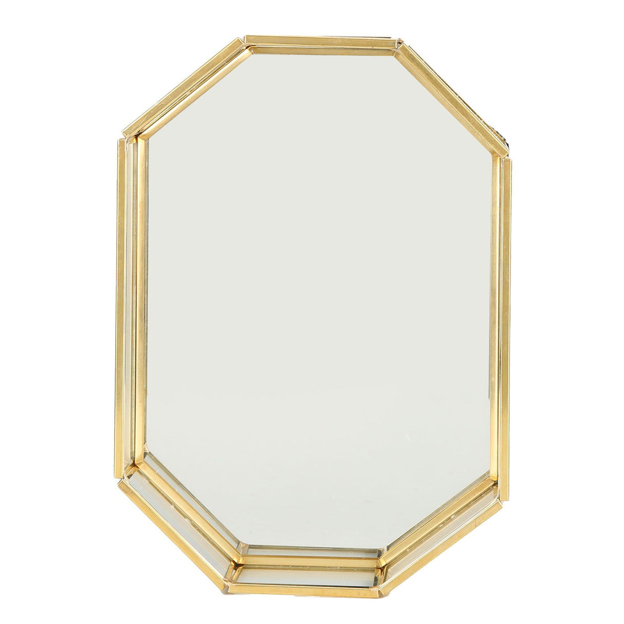Octagonal Storage Box Mini Gold Geometry Jewelry Necklace Dessert Basket with Flannel 20x14x4cm