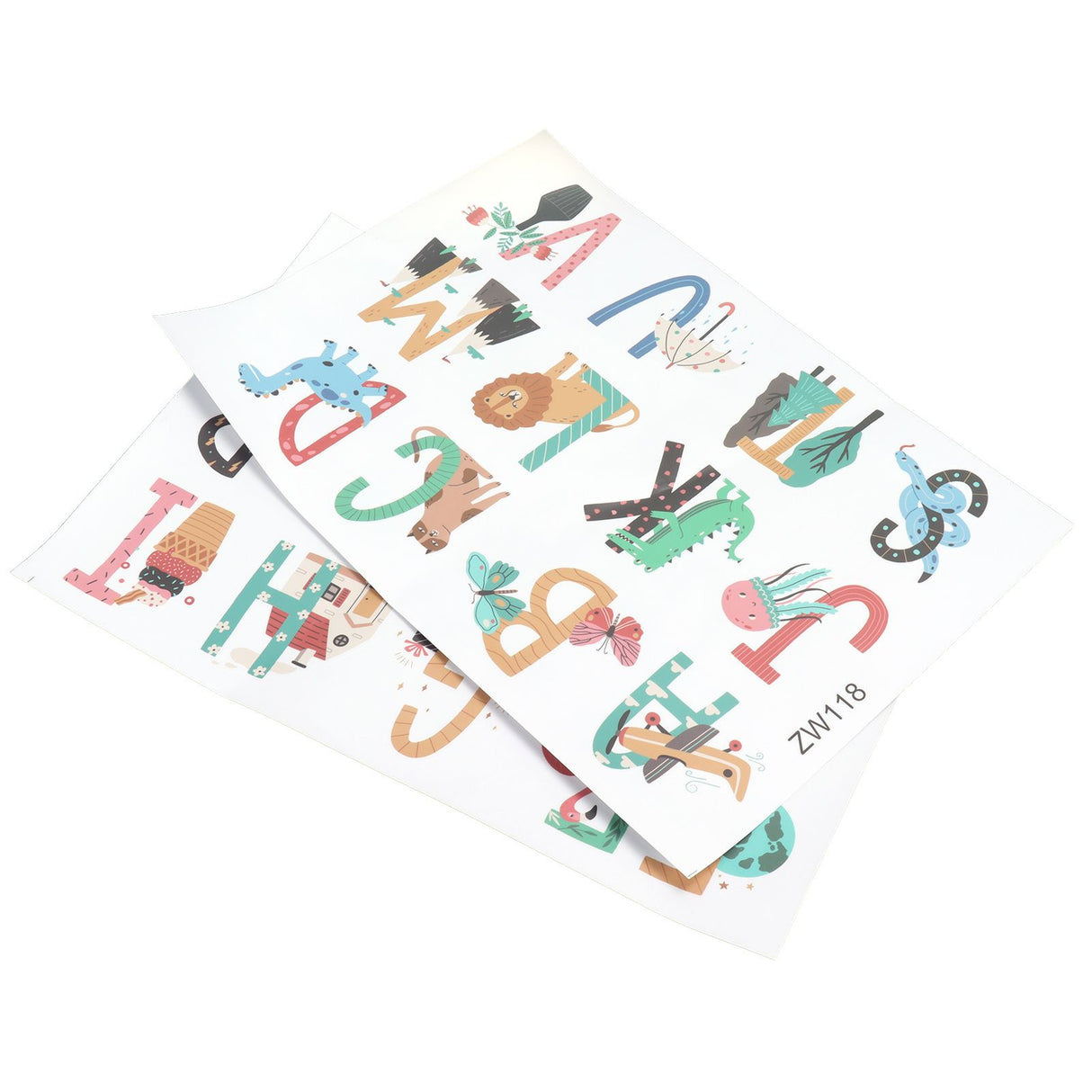 Animals Plants English Letters Pattern Wall Sticker Wall Decals for Kids Room Decor