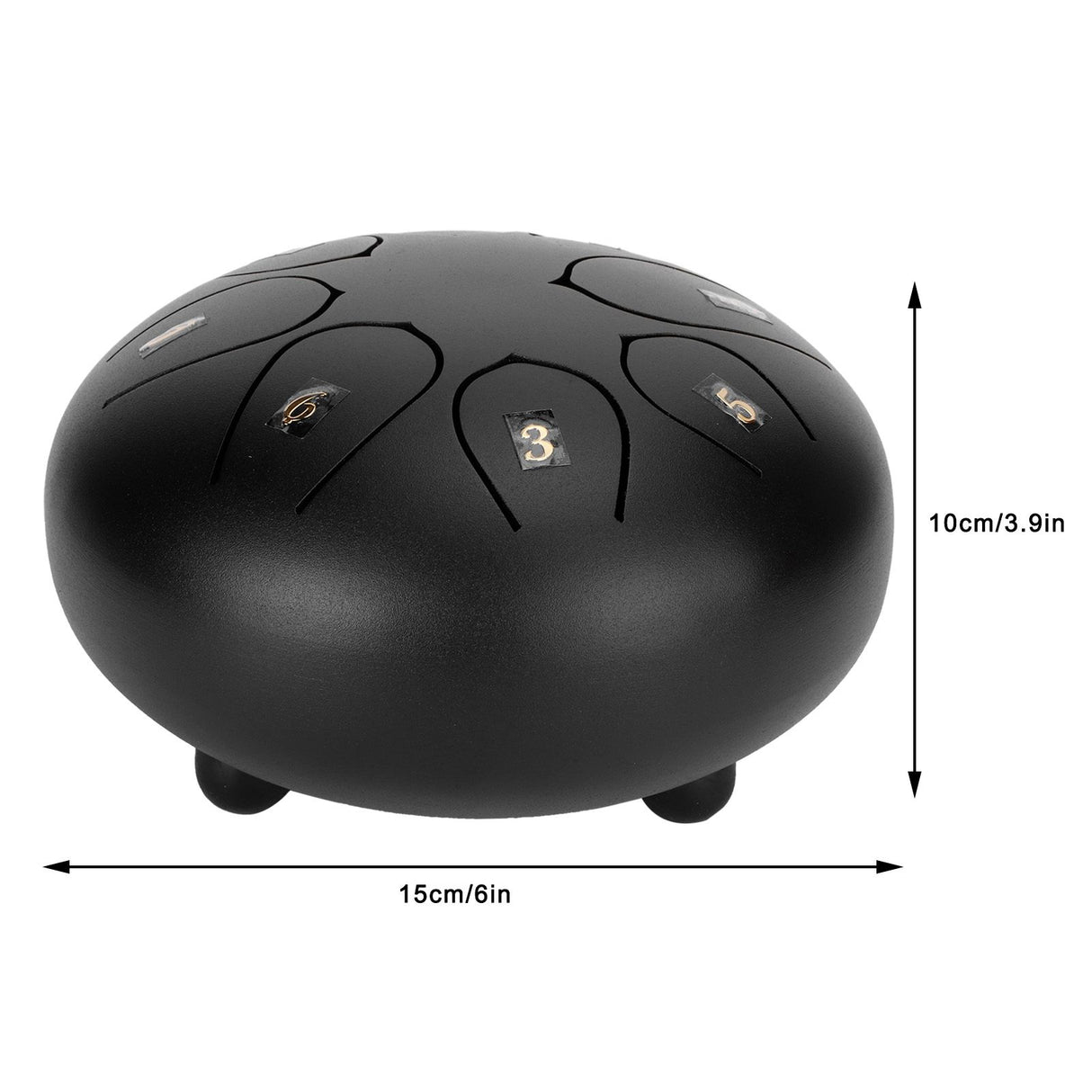 6in Tongue Drum 8‑Tones Ethereal Hand Pan Drums with Drumstick Percussion InstrumentBlack