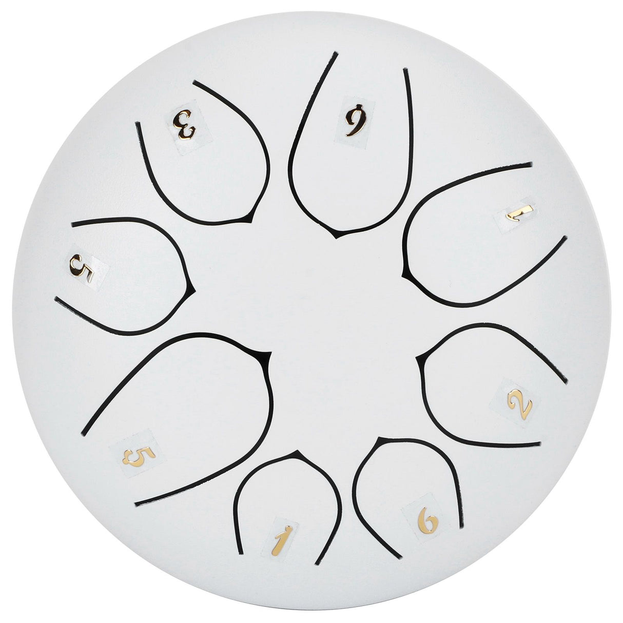 6in Tongue Drum 8‑Tones Ethereal Hand Pan Drums with Drumstick Percussion InstrumentWhite