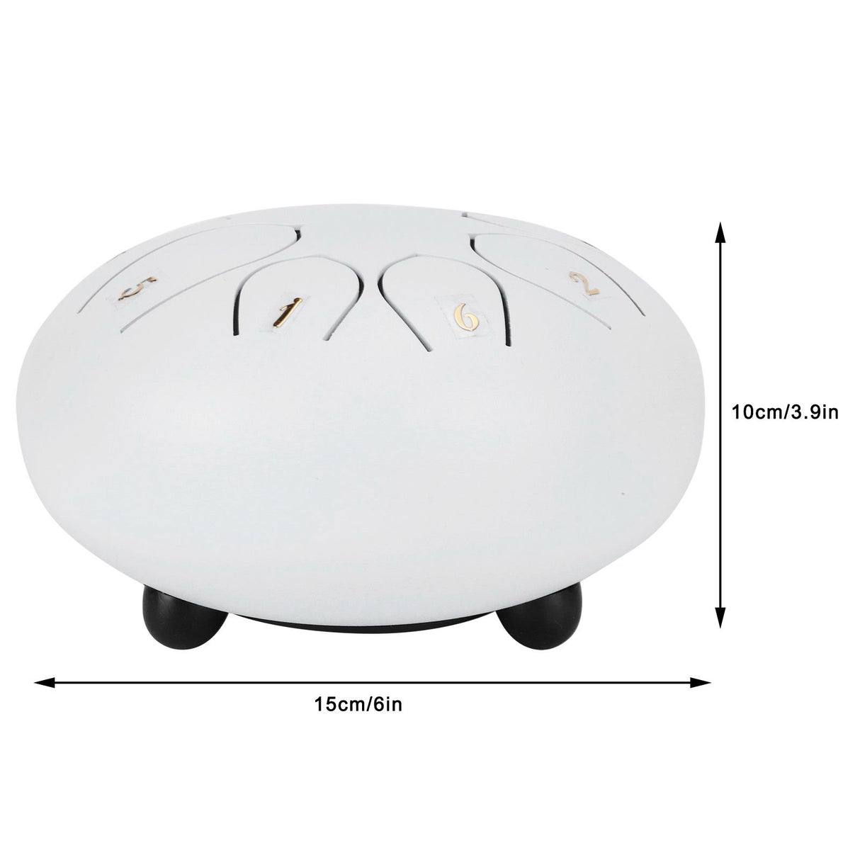 6in Tongue Drum 8‑Tones Ethereal Hand Pan Drums with Drumstick Percussion InstrumentWhite