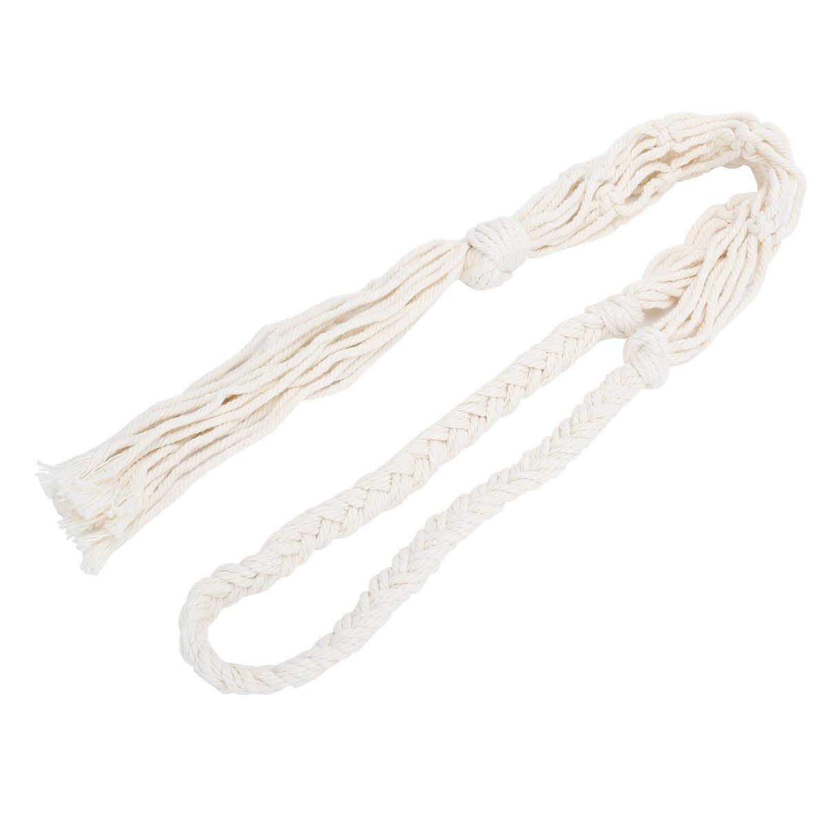 Wine Bottle Holder Bohemian Style Hand Knitting Cotton Rope Bottles Storage Hanging BagBeige