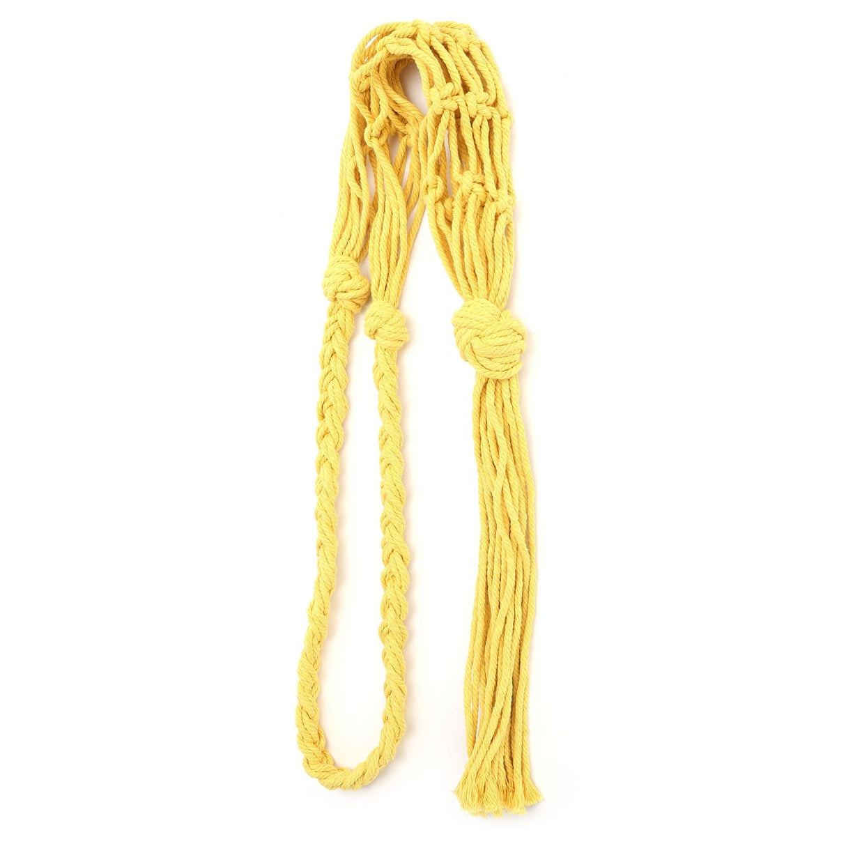 Wine Bottle Holder Bohemian Style Hand Knitting Cotton Rope Bottles Storage Hanging BagYellow